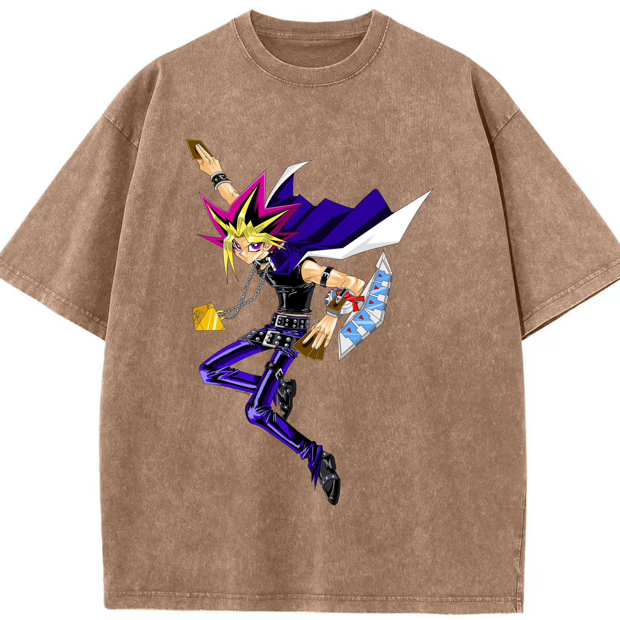 （画像用） 遊☆戯☆王 Yu-Gi-Oh! 綿100% ヴィンテージ風 半袖Tシャツ（フロントプリント）
