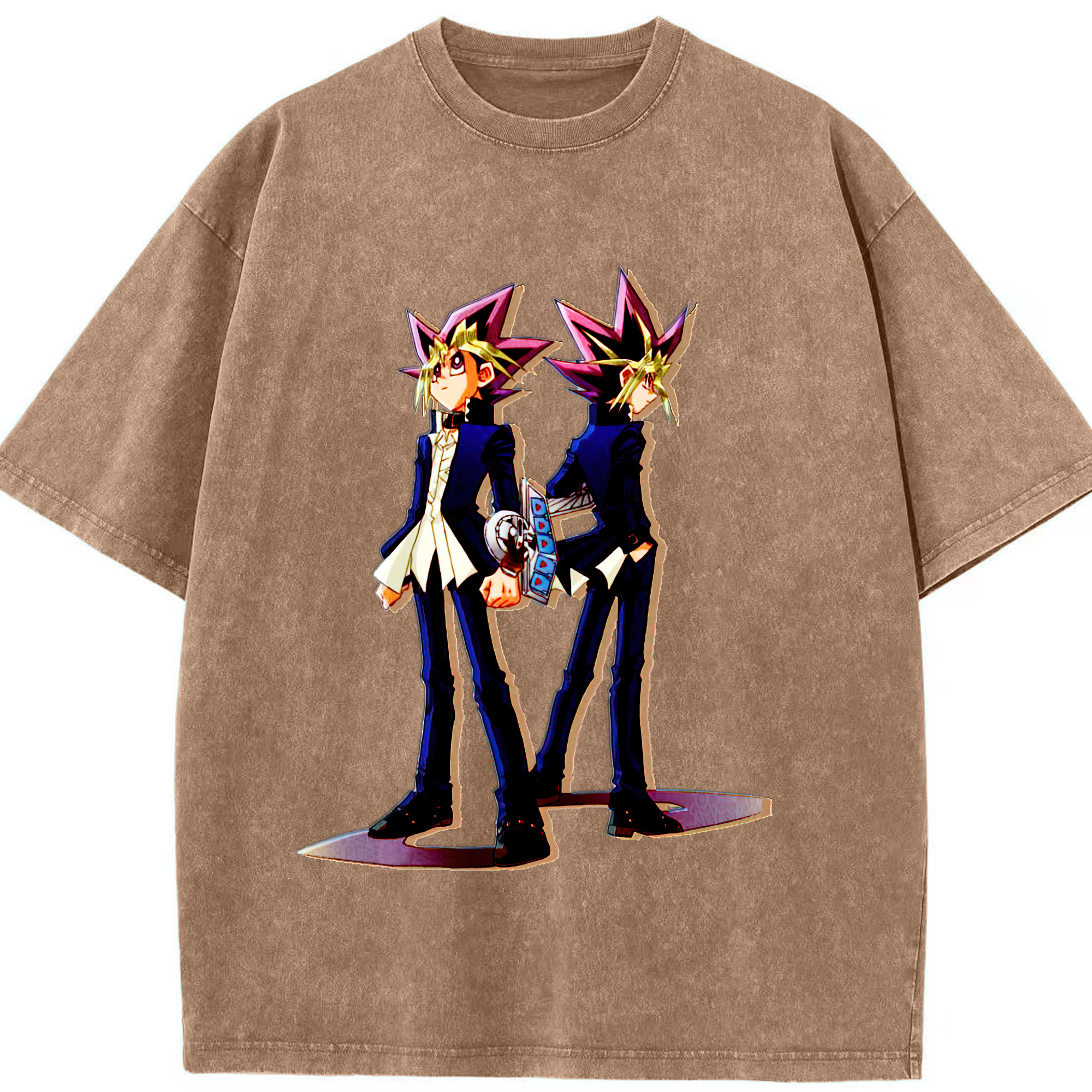 （画像用） 遊☆戯☆王 Yu-Gi-Oh! 綿100% ヴィンテージ風 半袖Tシャツ（フロントプリント）