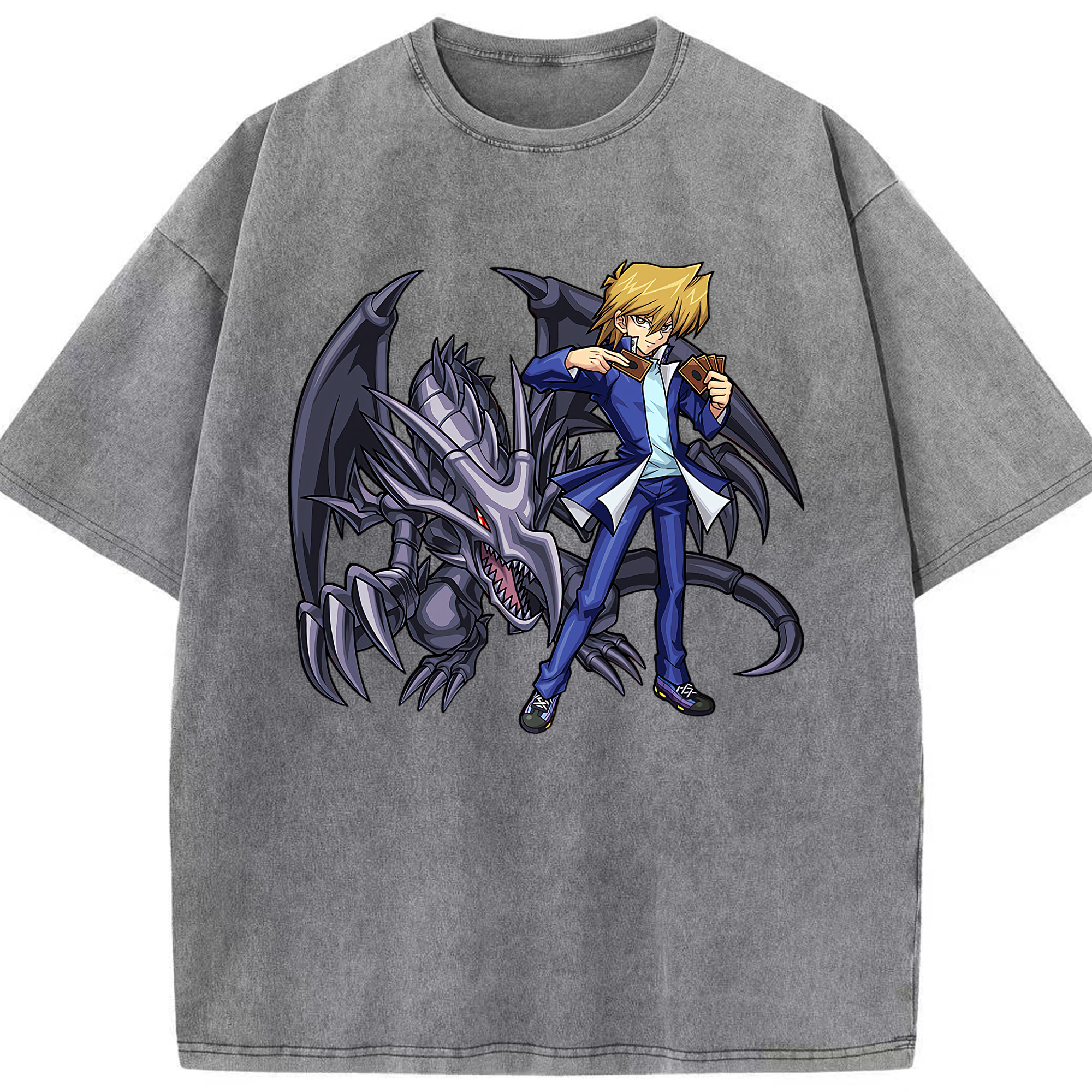 （画像用） 遊☆戯☆王 Yu-Gi-Oh! 綿100% ヴィンテージ風 半袖Tシャツ（フロントプリント）