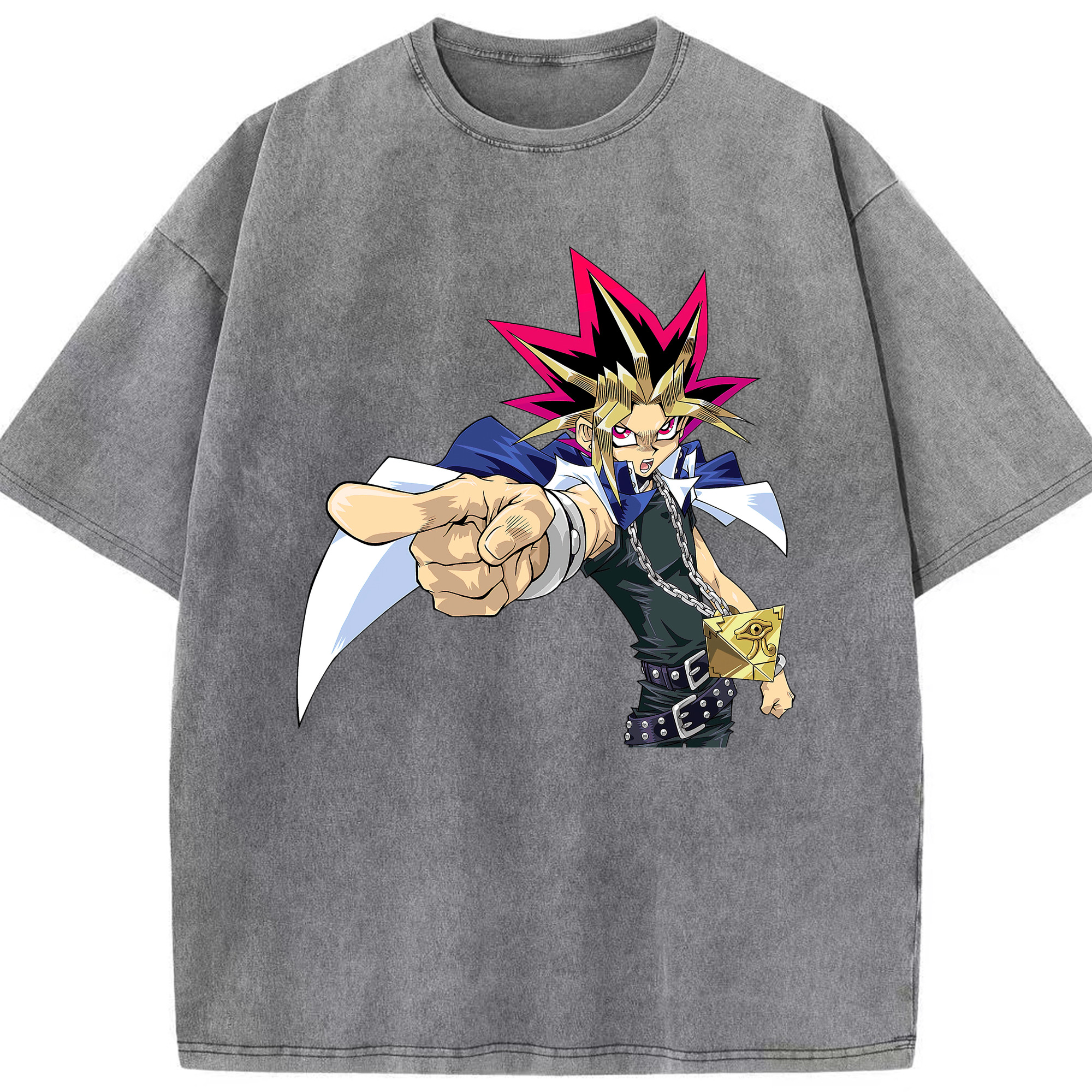 （画像用） 遊☆戯☆王 Yu-Gi-Oh! 綿100% ヴィンテージ風 半袖Tシャツ（フロントプリント）
