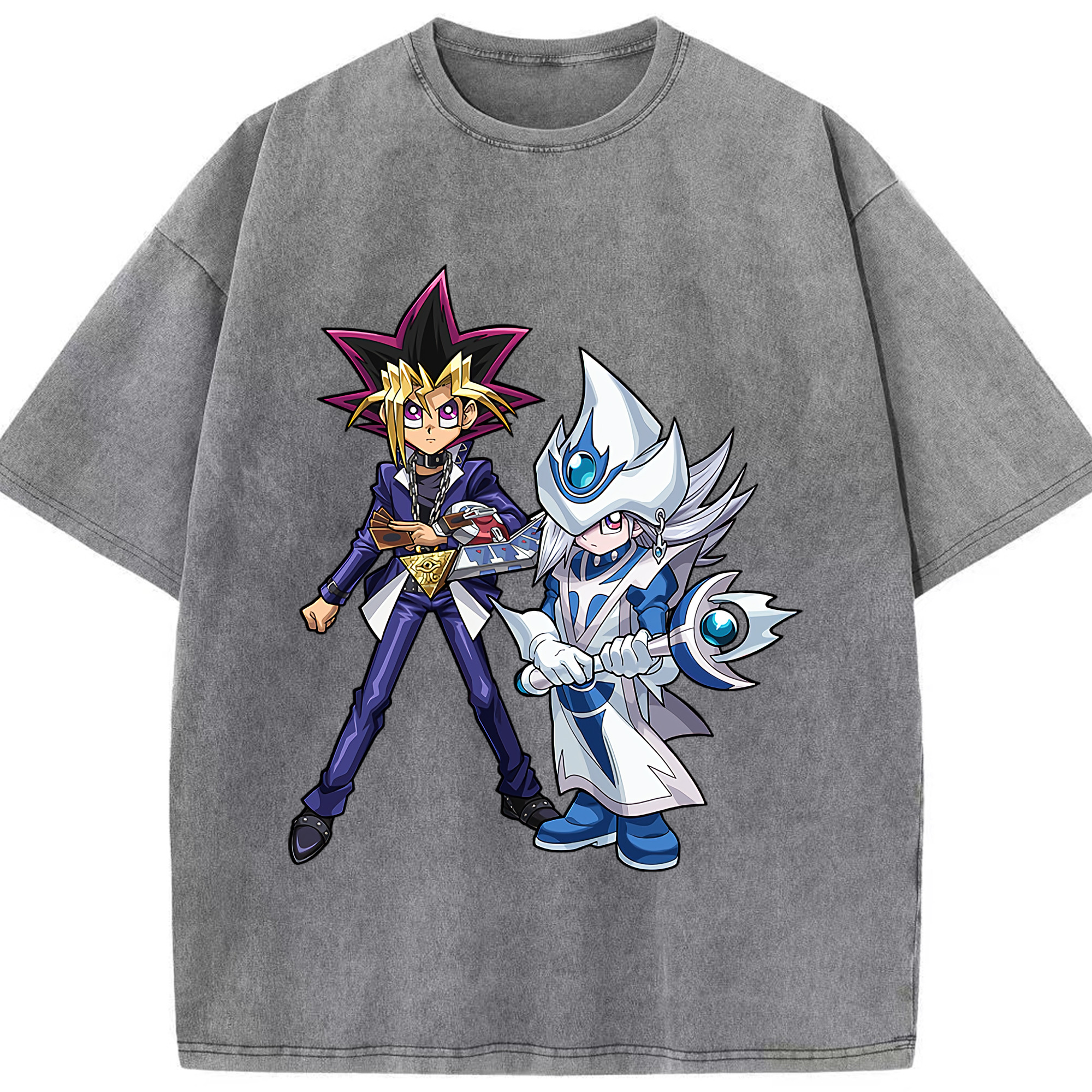 （画像用） 遊☆戯☆王 Yu-Gi-Oh! 綿100% ヴィンテージ風 半袖Tシャツ（フロントプリント）