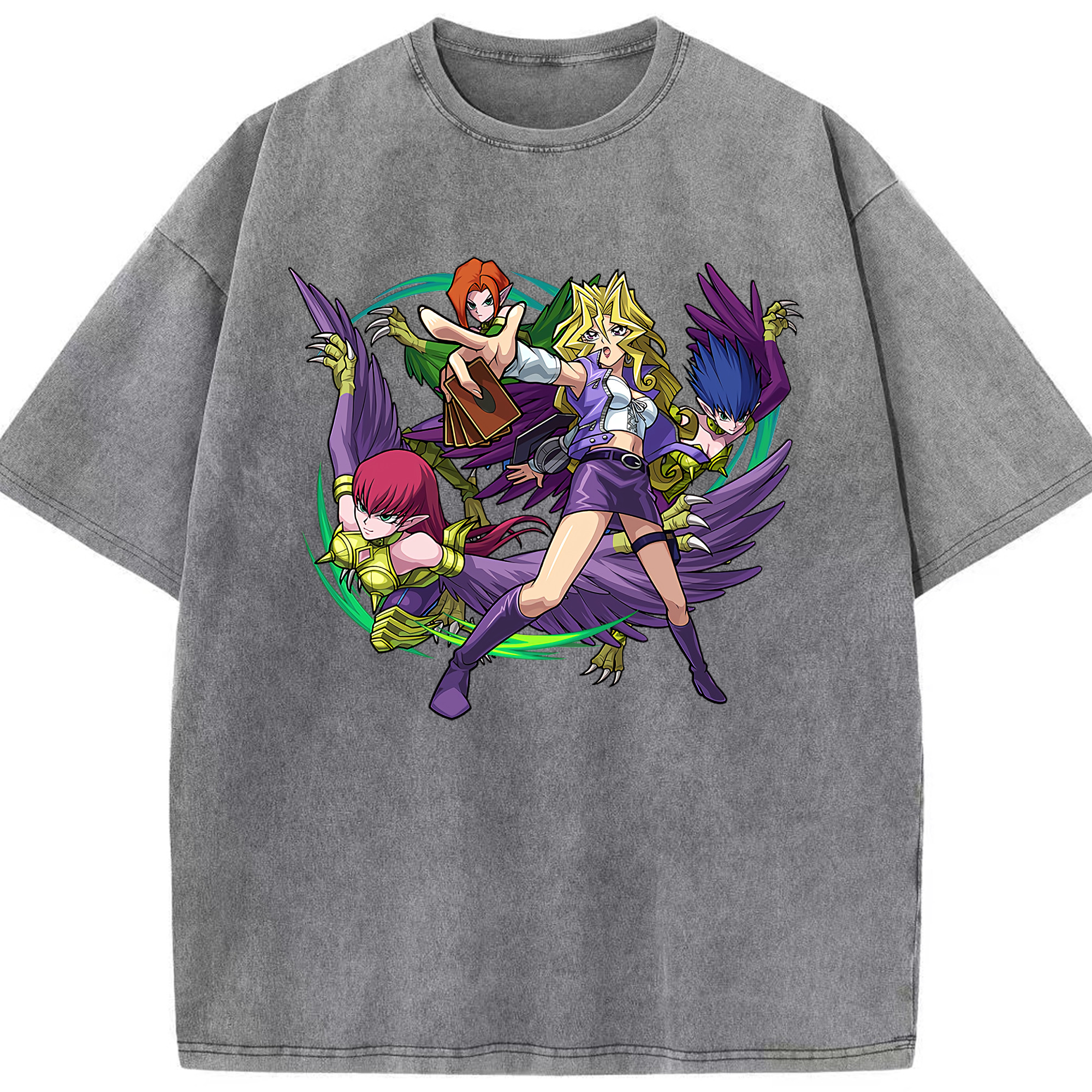 （画像用） 遊☆戯☆王 Yu-Gi-Oh! 綿100% ヴィンテージ風 半袖Tシャツ（フロントプリント）