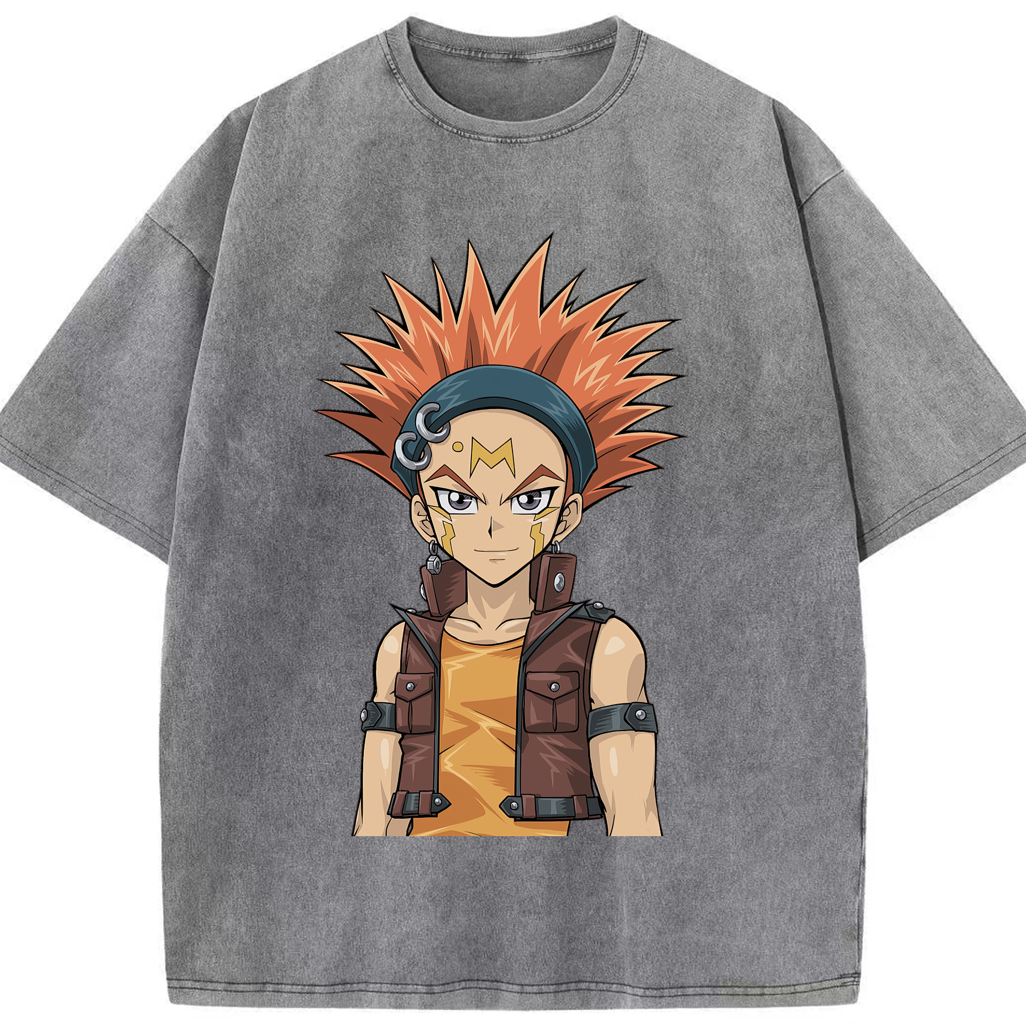 （画像用） 遊☆戯☆王 Yu-Gi-Oh! 綿100% ヴィンテージ風 半袖Tシャツ（フロントプリント）
