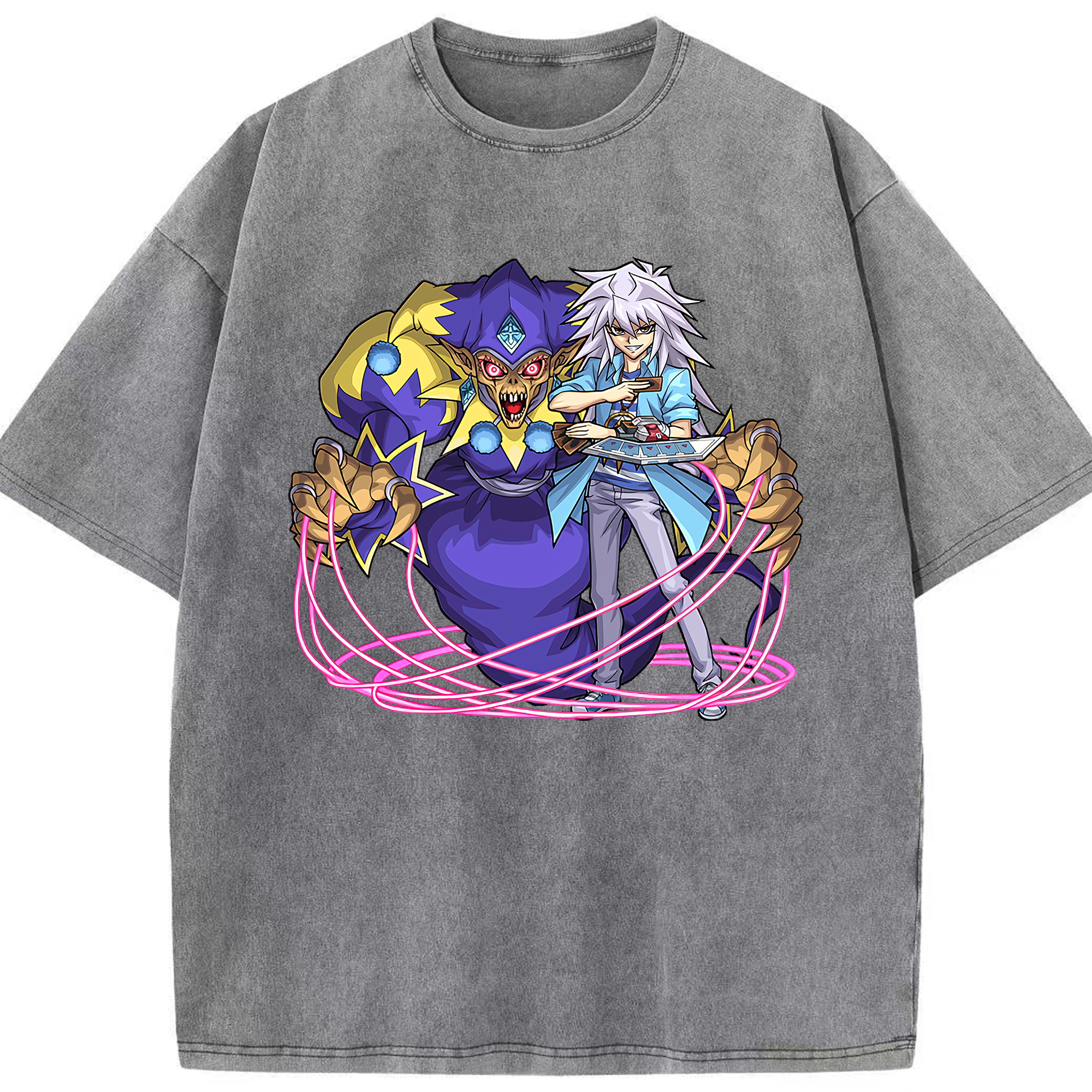 （画像用） 遊☆戯☆王 Yu-Gi-Oh! 綿100% ヴィンテージ風 半袖Tシャツ（フロントプリント）