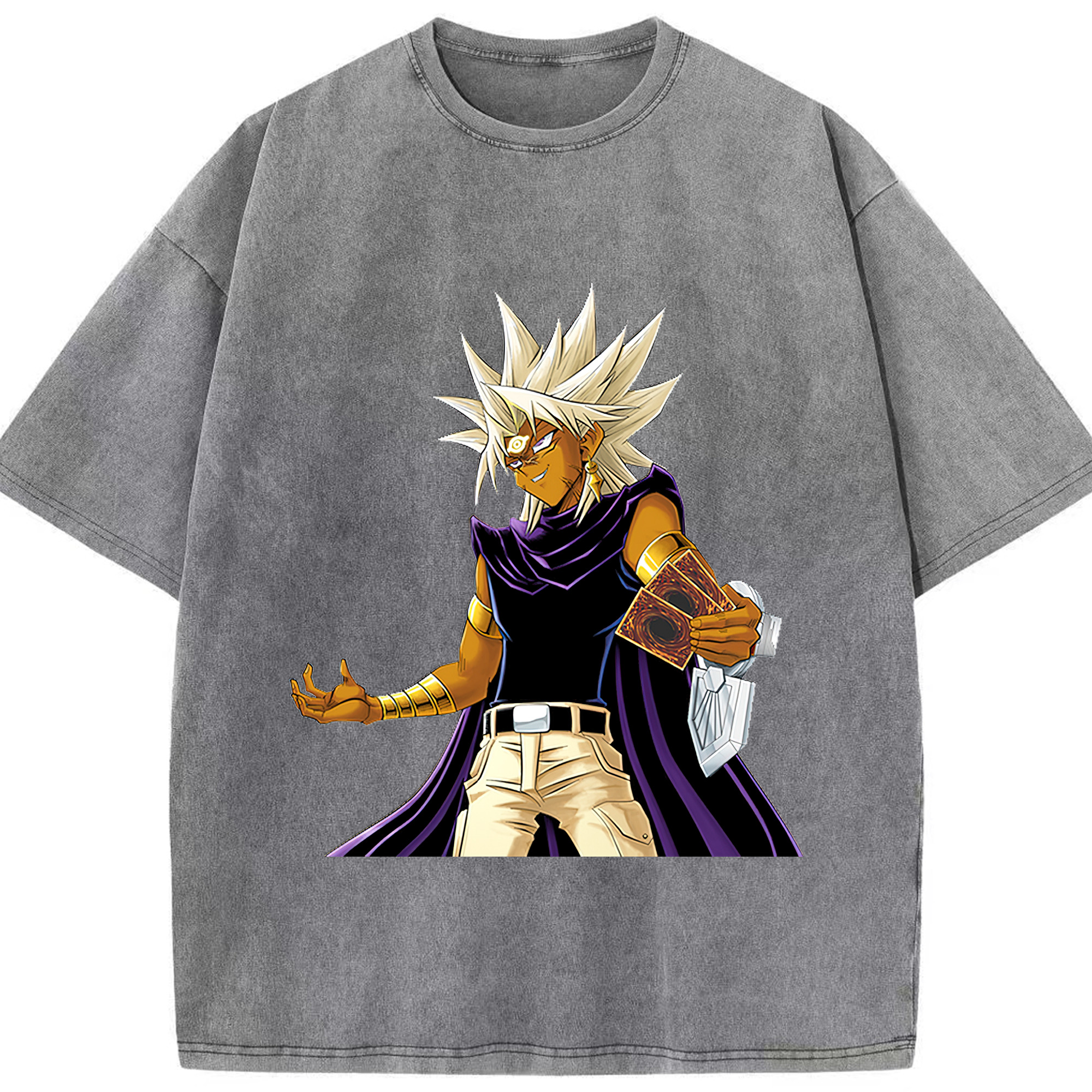 （画像用） 遊☆戯☆王 Yu-Gi-Oh! 綿100% ヴィンテージ風 半袖Tシャツ（フロントプリント）