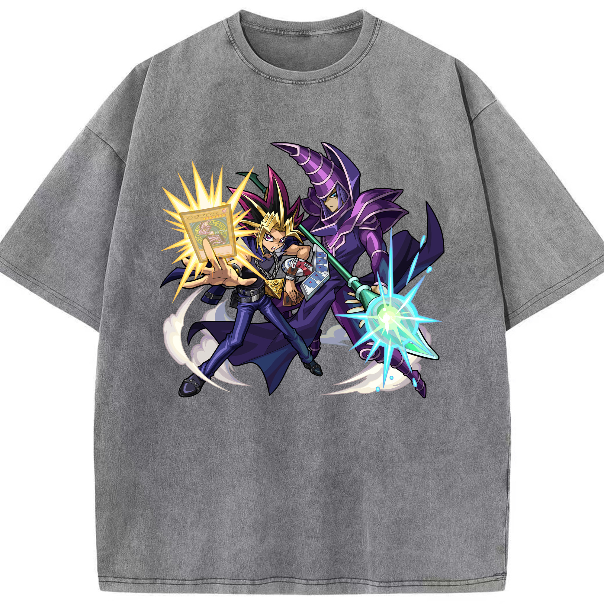 （画像用） 遊☆戯☆王 Yu-Gi-Oh! 綿100% ヴィンテージ風 半袖Tシャツ（フロントプリント）