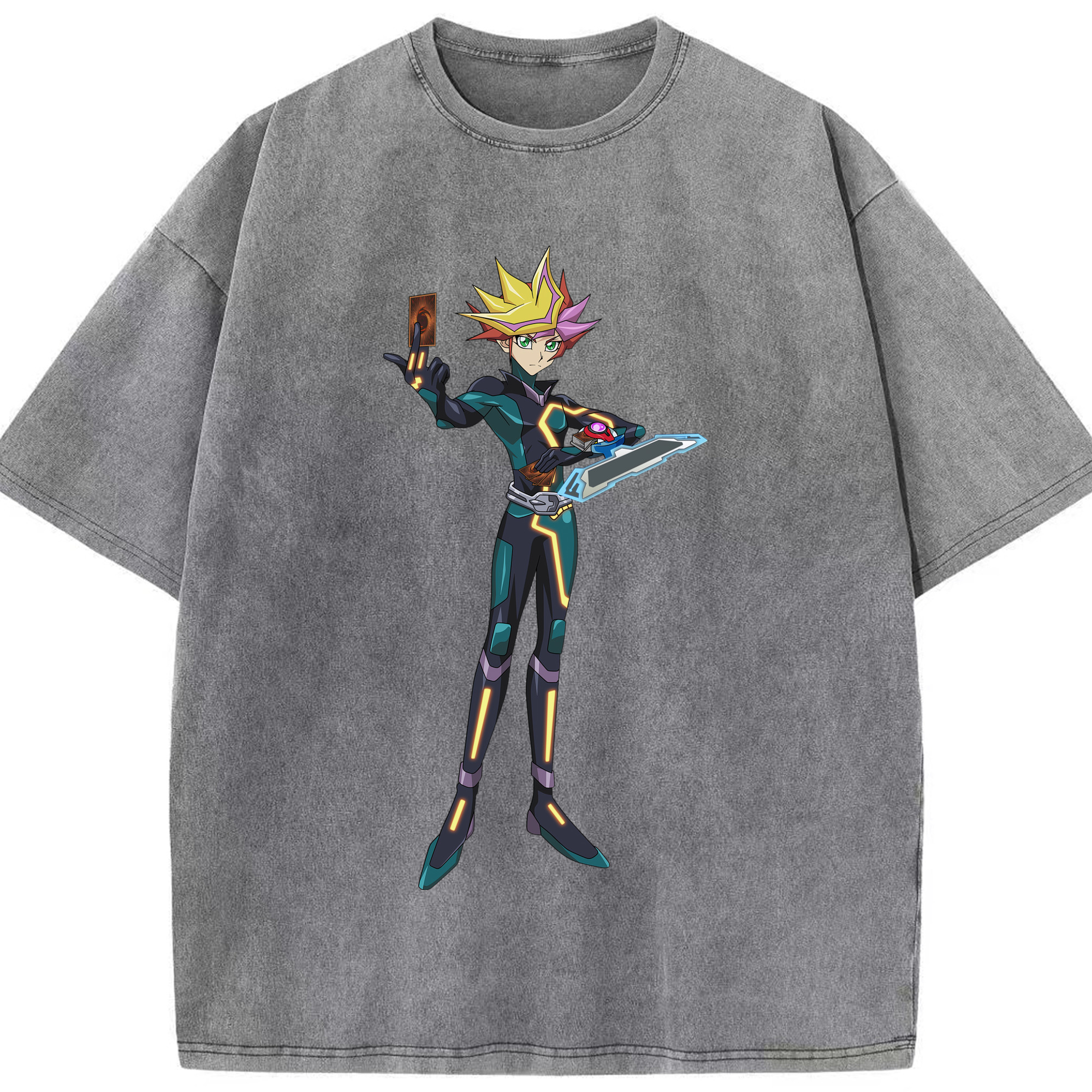（画像用） 遊☆戯☆王 Yu-Gi-Oh! 綿100% ヴィンテージ風 半袖Tシャツ（フロントプリント）