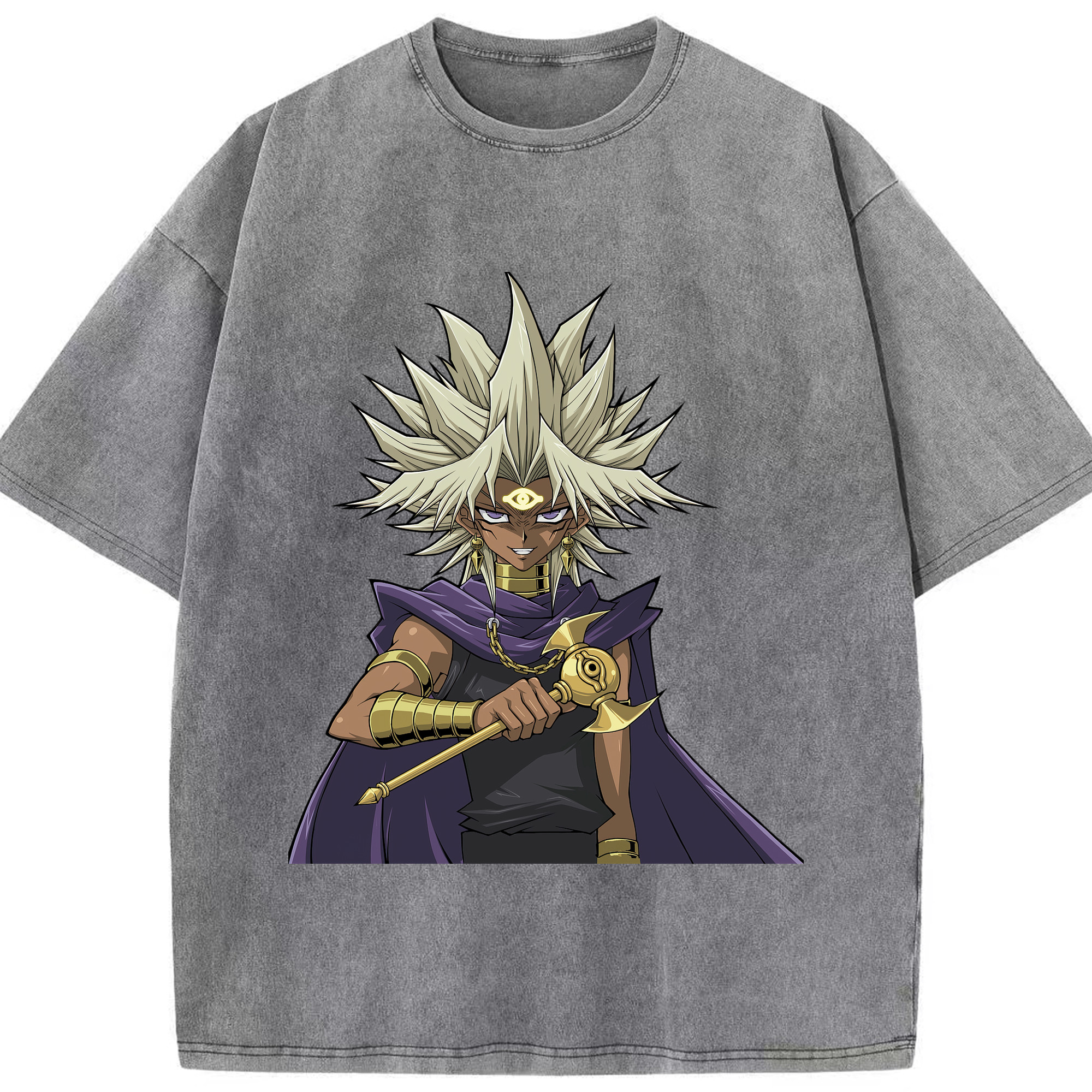 （画像用） 遊☆戯☆王 Yu-Gi-Oh! 綿100% ヴィンテージ風 半袖Tシャツ（フロントプリント）