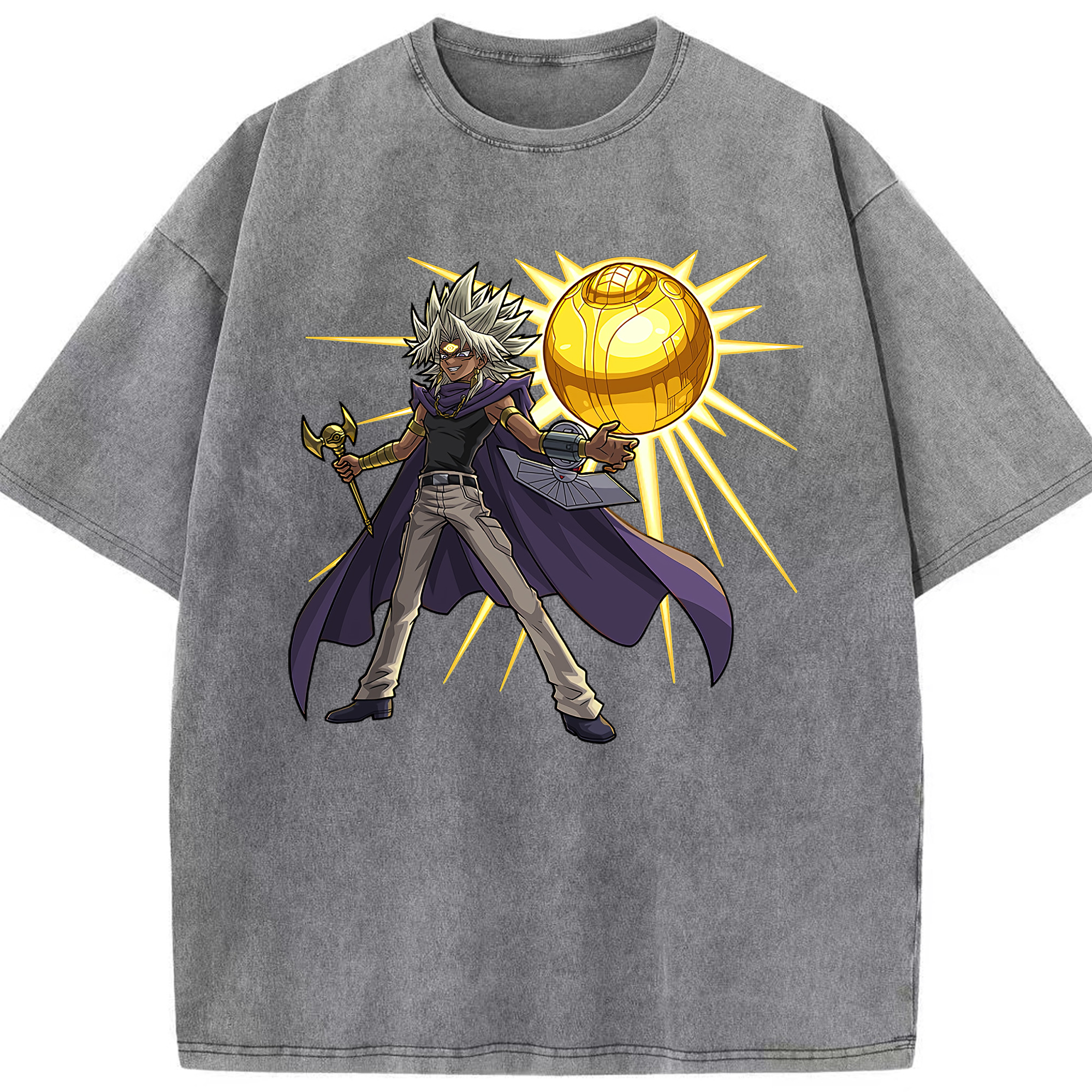 （画像用） 遊☆戯☆王 Yu-Gi-Oh! 綿100% ヴィンテージ風 半袖Tシャツ（フロントプリント）