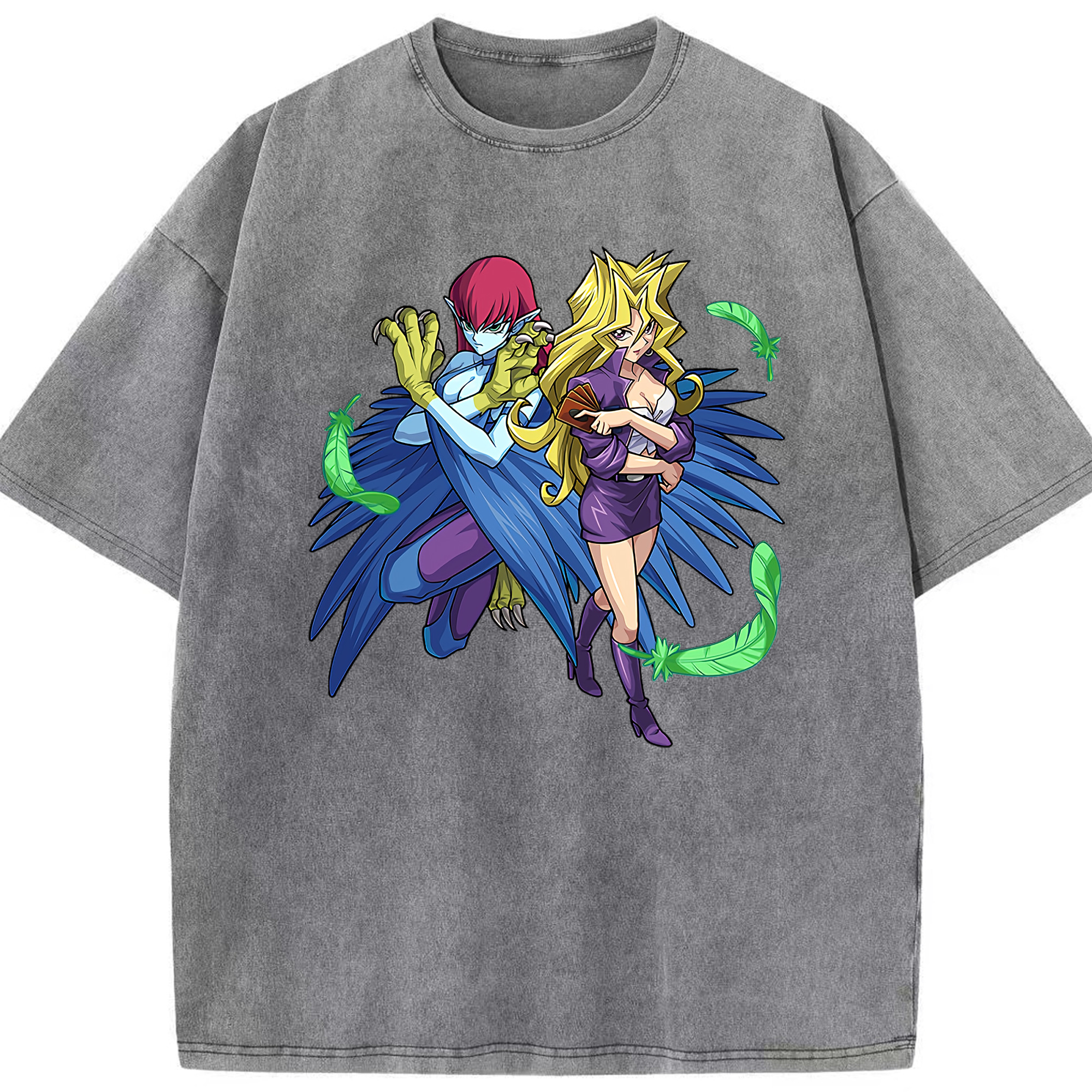 （画像用） 遊☆戯☆王 Yu-Gi-Oh! 綿100% ヴィンテージ風 半袖Tシャツ（フロントプリント）