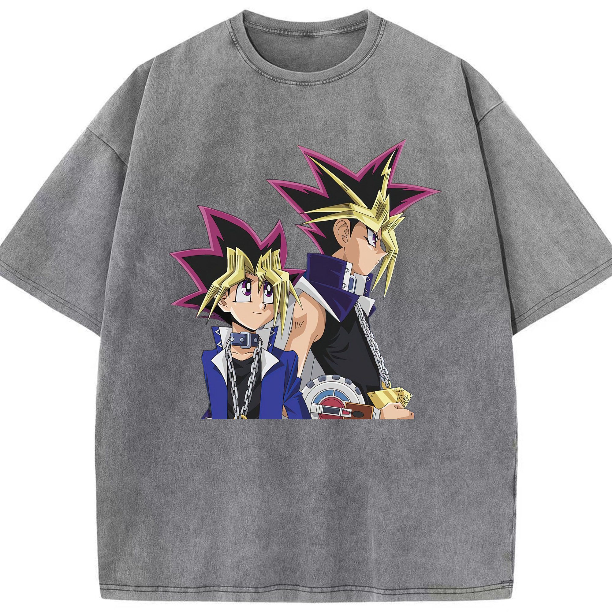 （画像用） 遊☆戯☆王 Yu-Gi-Oh! 綿100% ヴィンテージ風 半袖Tシャツ（フロントプリント）
