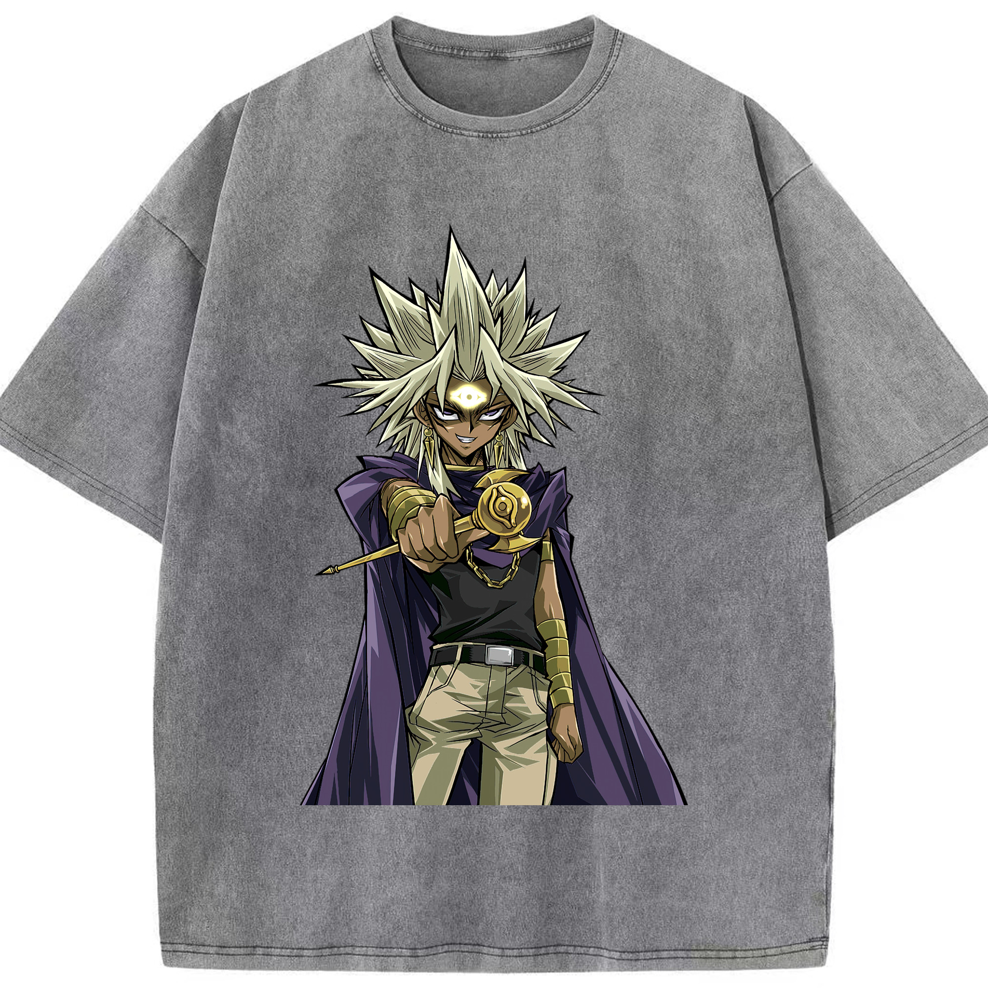 （画像用） 遊☆戯☆王 Yu-Gi-Oh! 綿100% ヴィンテージ風 半袖Tシャツ（フロントプリント）