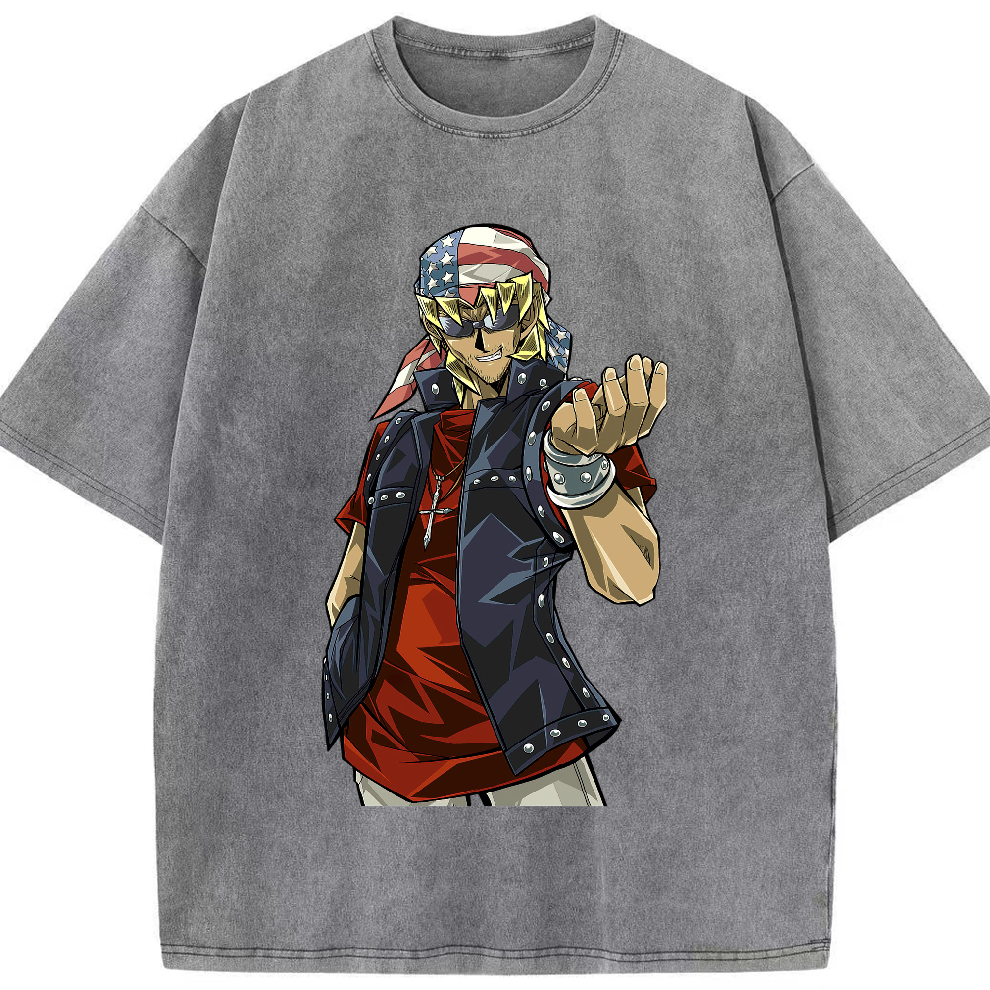 （画像用） 遊☆戯☆王 Yu-Gi-Oh! 綿100% ヴィンテージ風 半袖Tシャツ（フロントプリント）