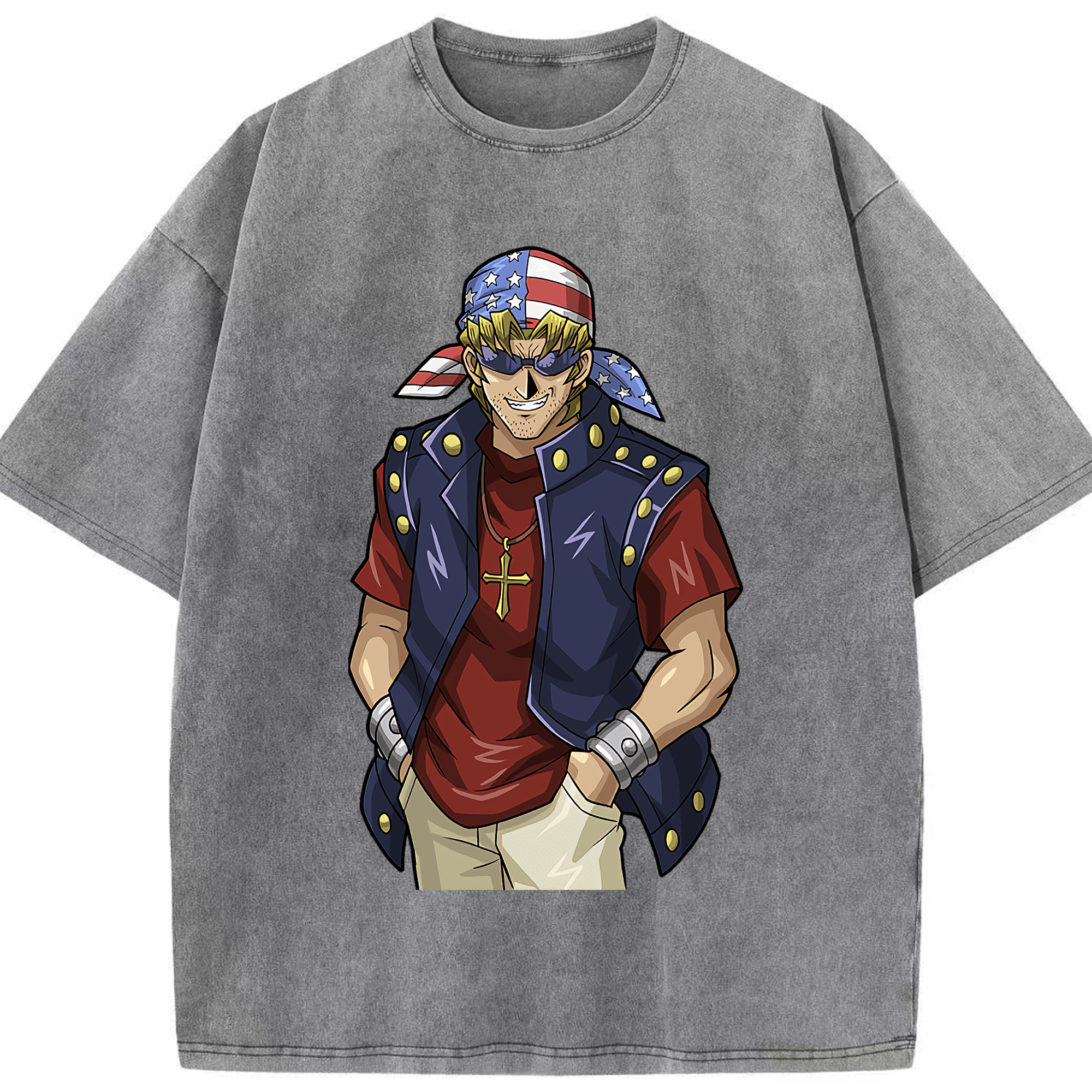 （画像用） 遊☆戯☆王 Yu-Gi-Oh! 綿100% ヴィンテージ風 半袖Tシャツ（フロントプリント）