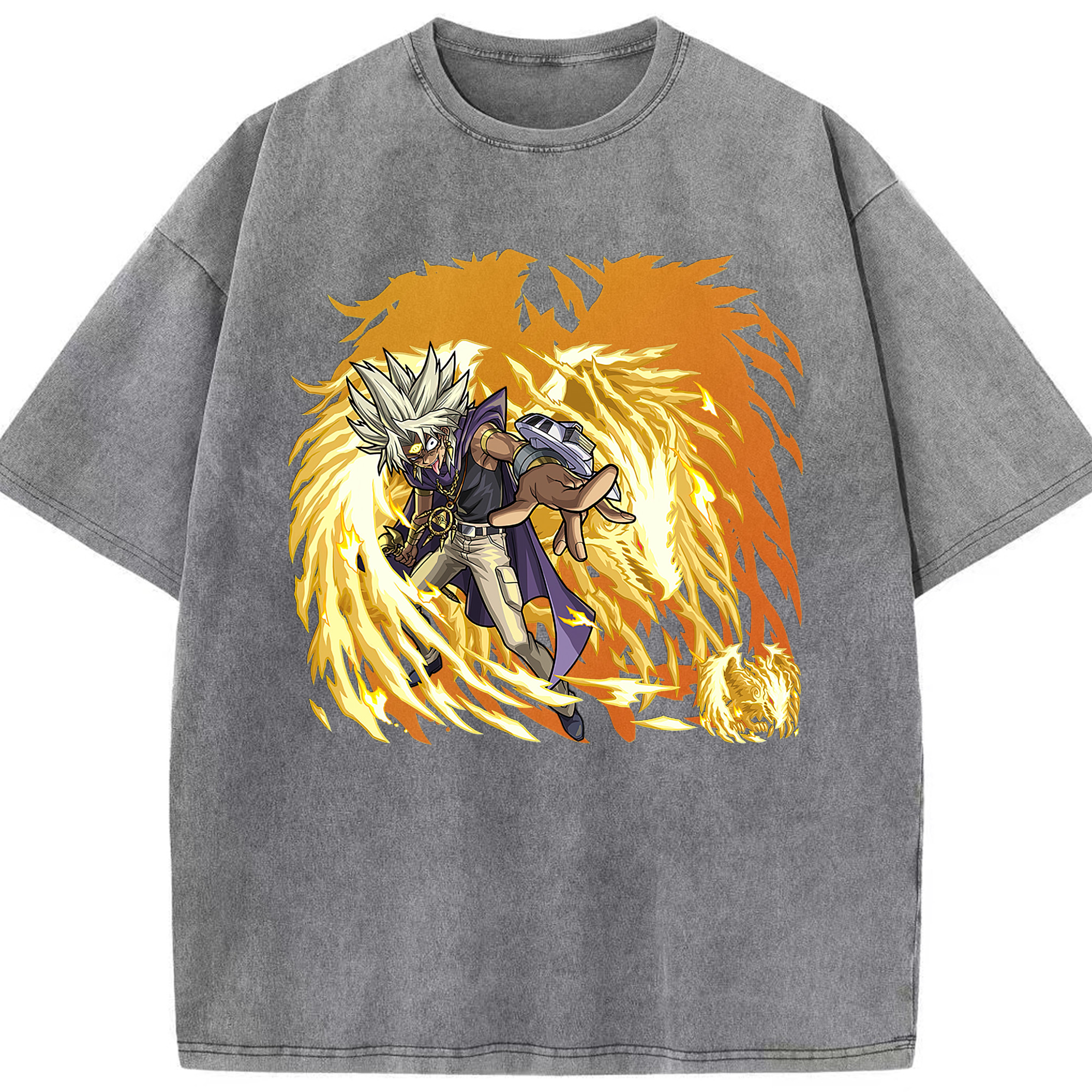（画像用） 遊☆戯☆王 Yu-Gi-Oh! 綿100% ヴィンテージ風 半袖Tシャツ（フロントプリント）