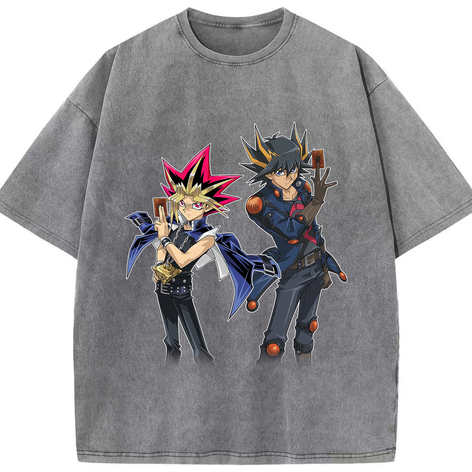 （画像用） 遊☆戯☆王 Yu-Gi-Oh! 綿100% ヴィンテージ風 半袖Tシャツ（フロントプリント）