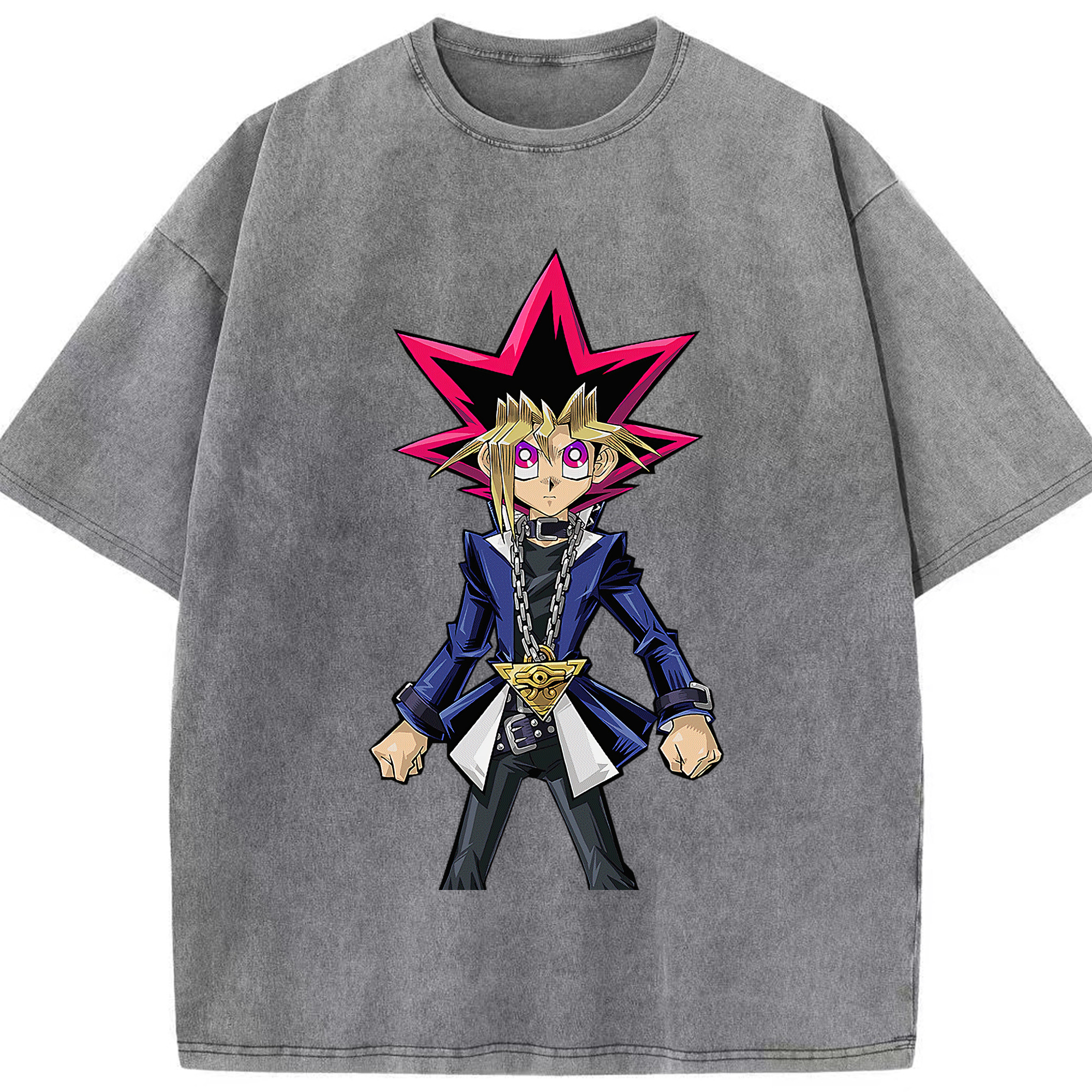 （画像用） 遊☆戯☆王 Yu-Gi-Oh! 綿100% ヴィンテージ風 半袖Tシャツ（フロントプリント）