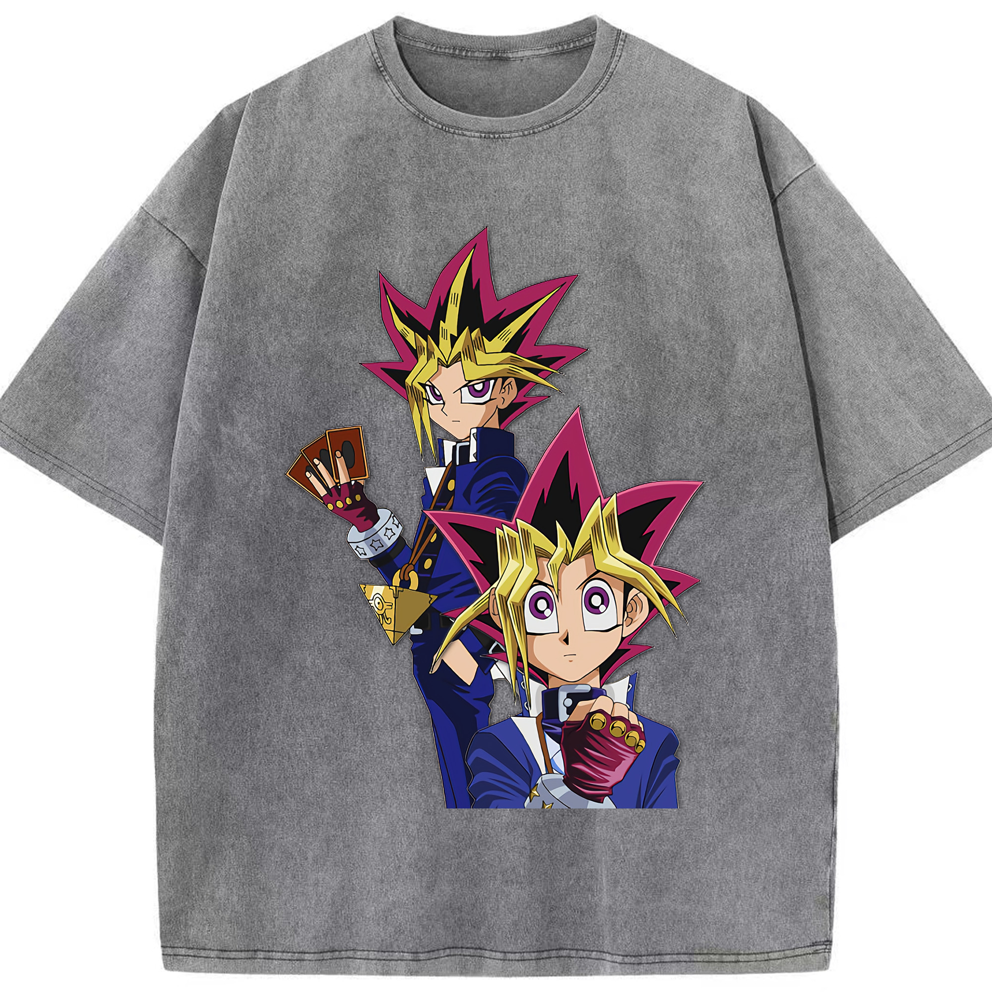（画像用） 遊☆戯☆王 Yu-Gi-Oh! 綿100% ヴィンテージ風 半袖Tシャツ（フロントプリント）