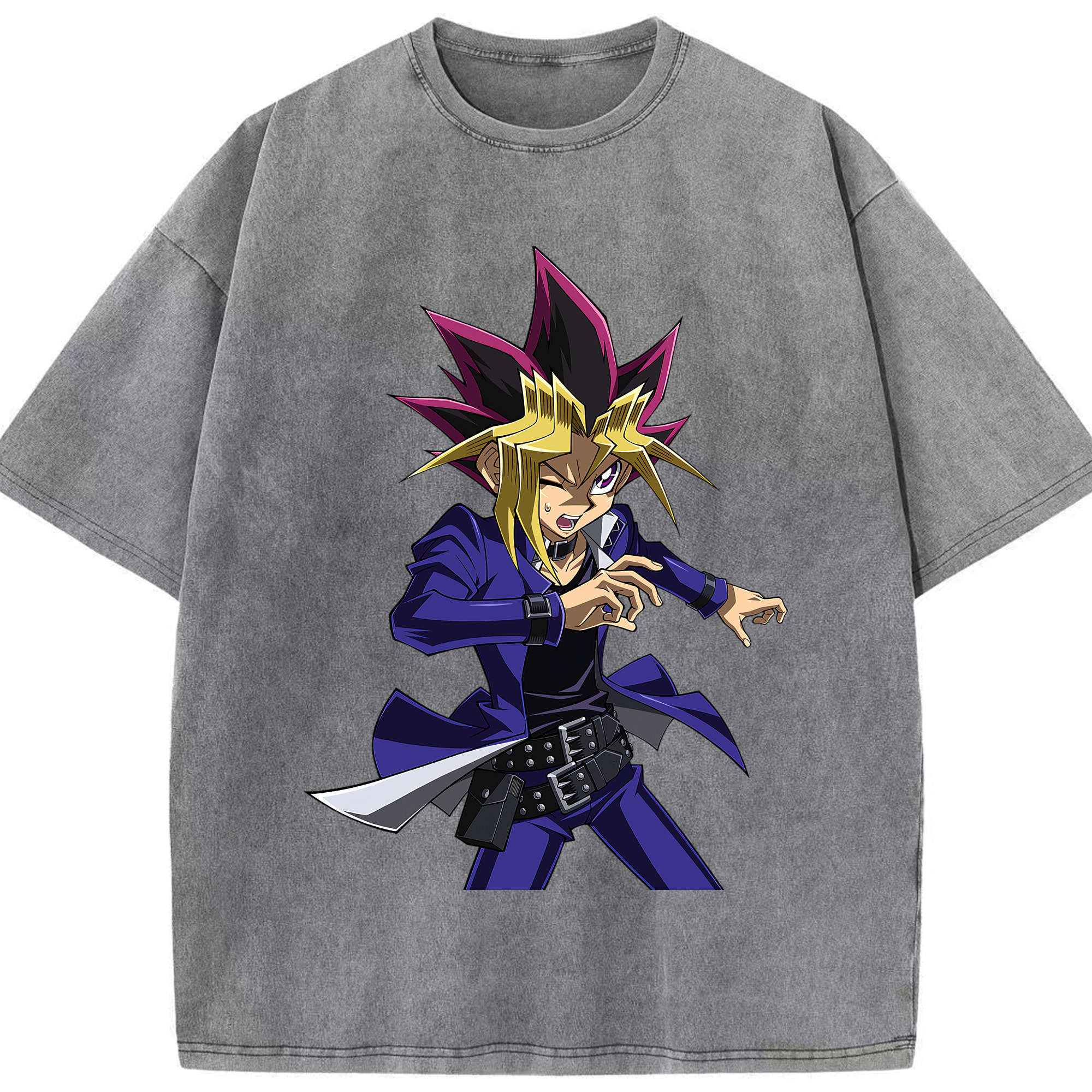 （画像用） 遊☆戯☆王 Yu-Gi-Oh! 綿100% ヴィンテージ風 半袖Tシャツ（フロントプリント）