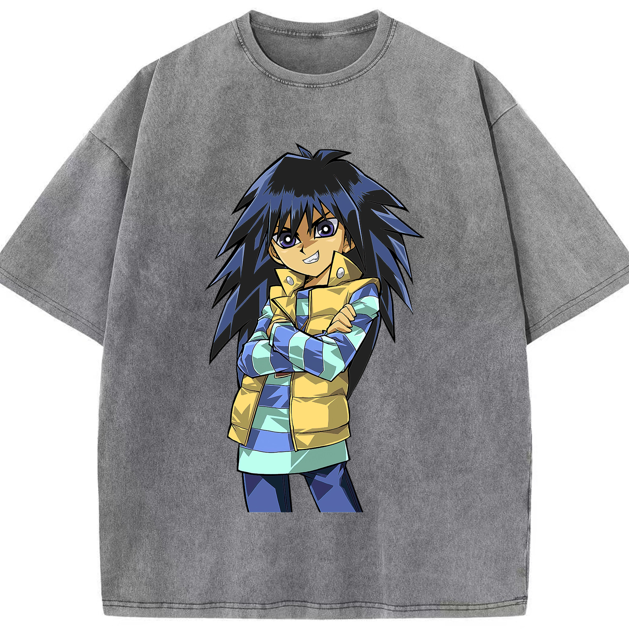 （画像用） 遊☆戯☆王 Yu-Gi-Oh! 綿100% ヴィンテージ風 半袖Tシャツ（フロントプリント）