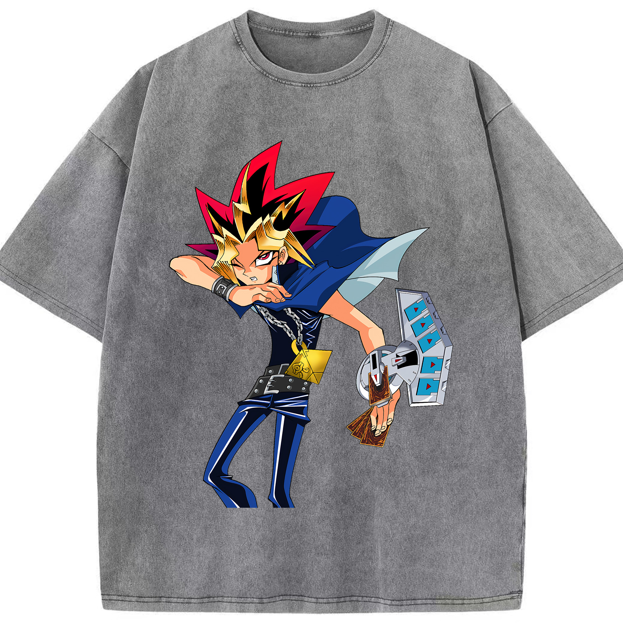 （画像用） 遊☆戯☆王 Yu-Gi-Oh! 綿100% ヴィンテージ風 半袖Tシャツ（フロントプリント）