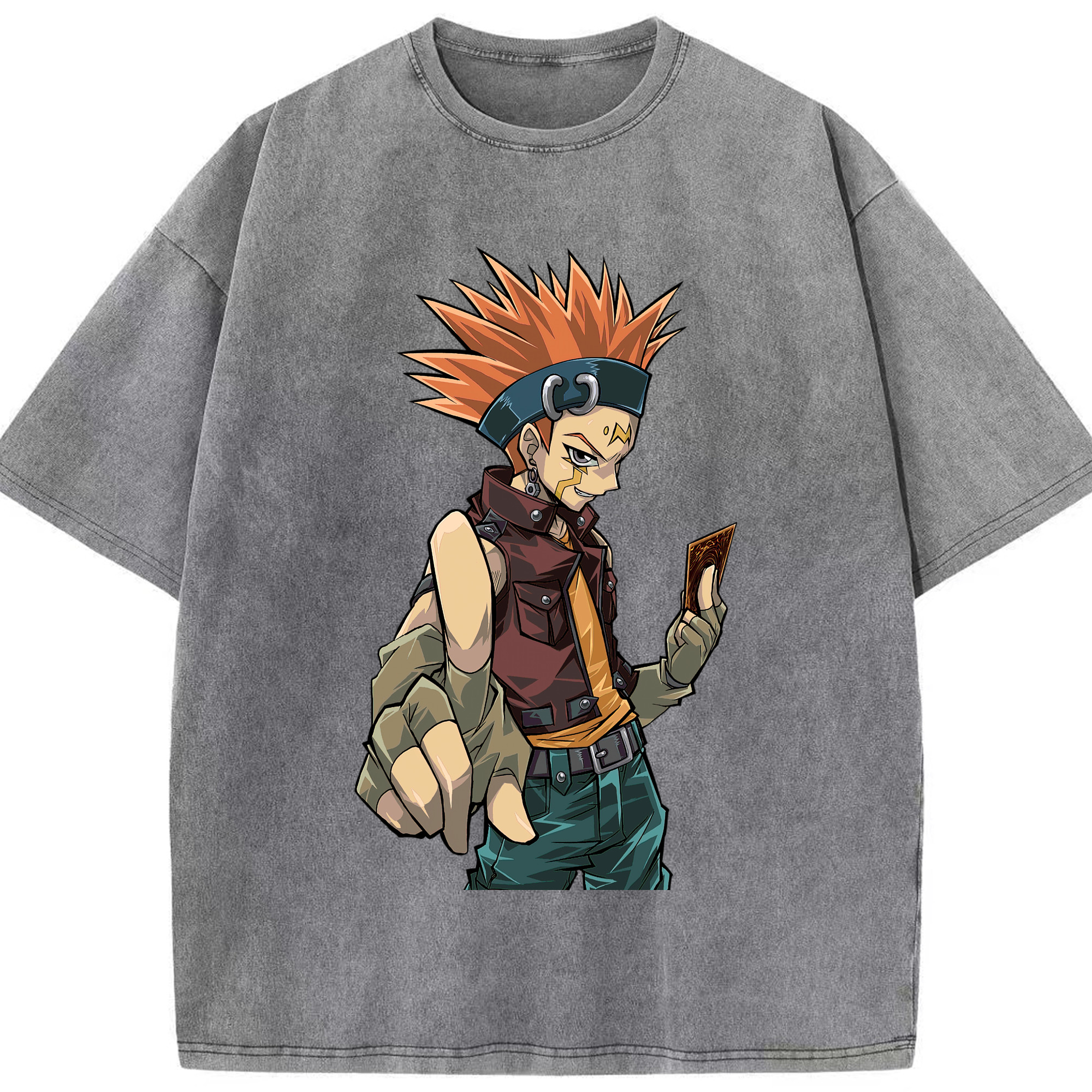 （画像用） 遊☆戯☆王 Yu-Gi-Oh! 綿100% ヴィンテージ風 半袖Tシャツ（フロントプリント）
