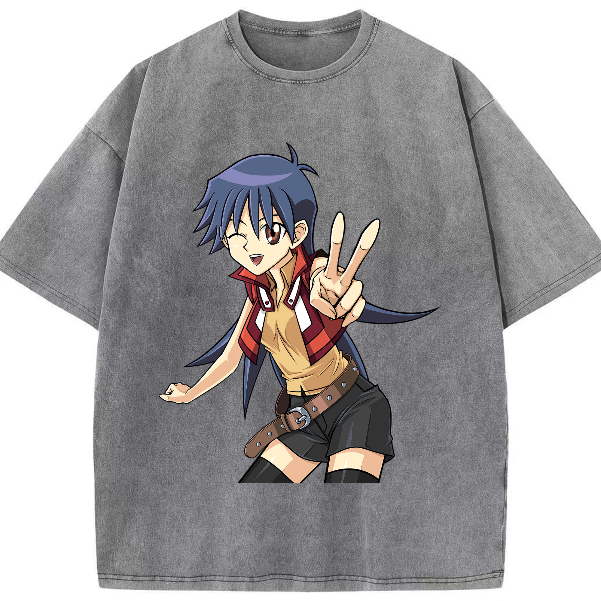（画像用） 遊☆戯☆王 Yu-Gi-Oh! 綿100% ヴィンテージ風 半袖Tシャツ（フロントプリント）