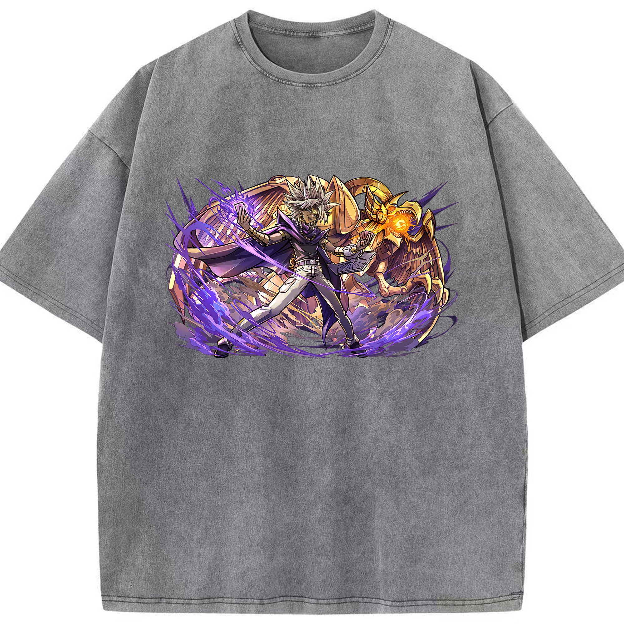 （画像用） 遊☆戯☆王 Yu-Gi-Oh! 綿100% ヴィンテージ風 半袖Tシャツ（フロントプリント）