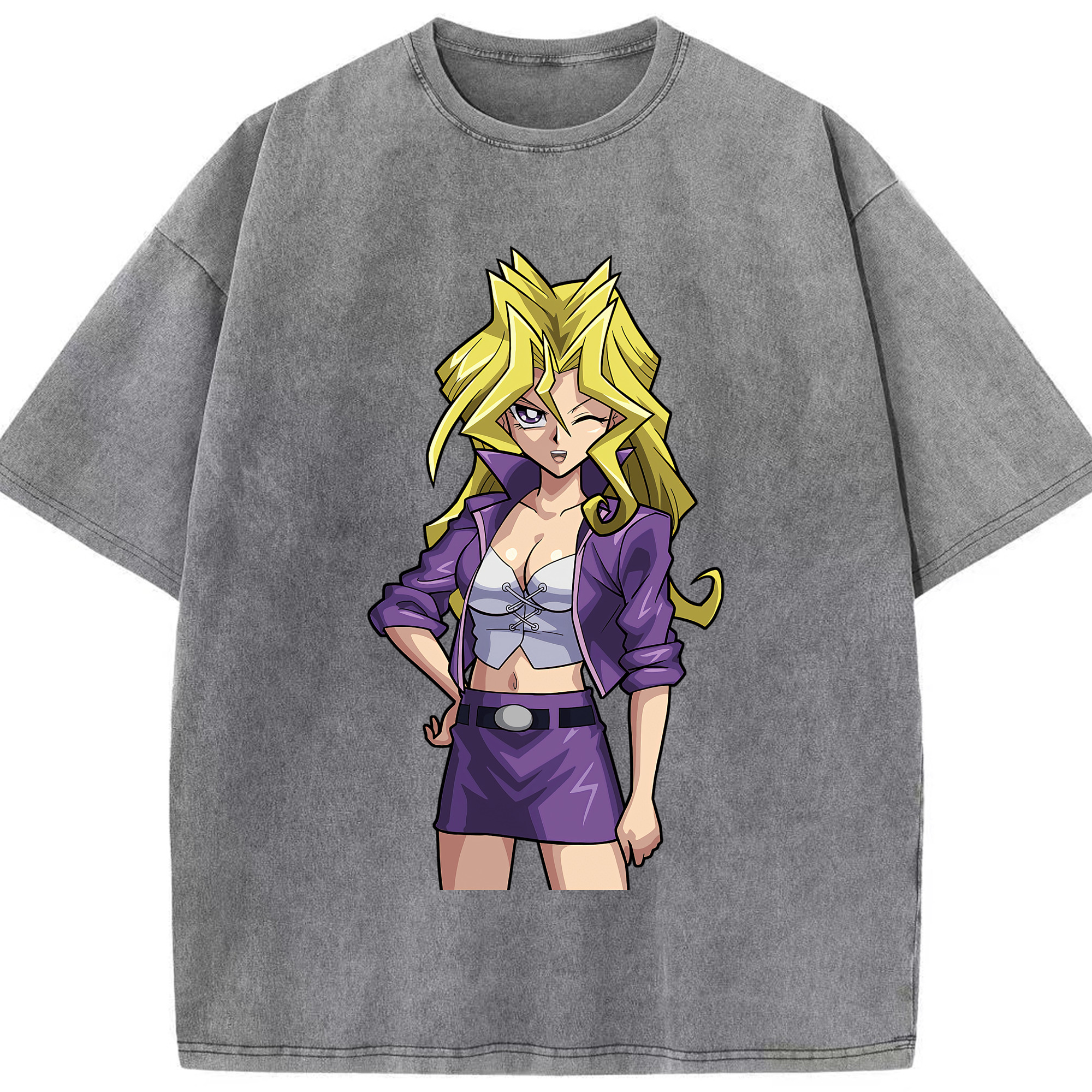 （画像用） 遊☆戯☆王 Yu-Gi-Oh! 綿100% ヴィンテージ風 半袖Tシャツ（フロントプリント）