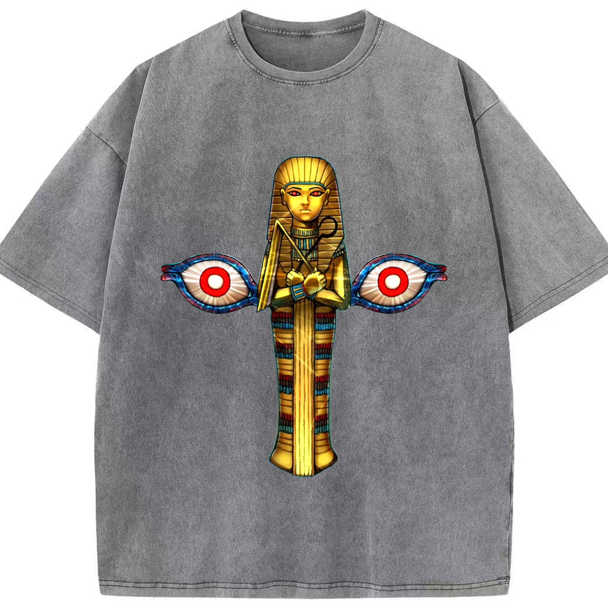 （画像用） 遊☆戯☆王 Yu-Gi-Oh! 綿100% ヴィンテージ風 半袖Tシャツ（フロントプリント）