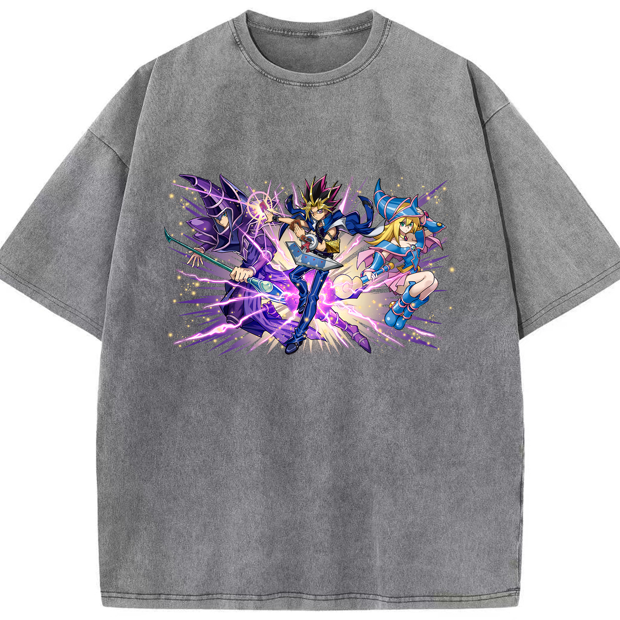 （画像用） 遊☆戯☆王 Yu-Gi-Oh! 綿100% ヴィンテージ風 半袖Tシャツ（フロントプリント）