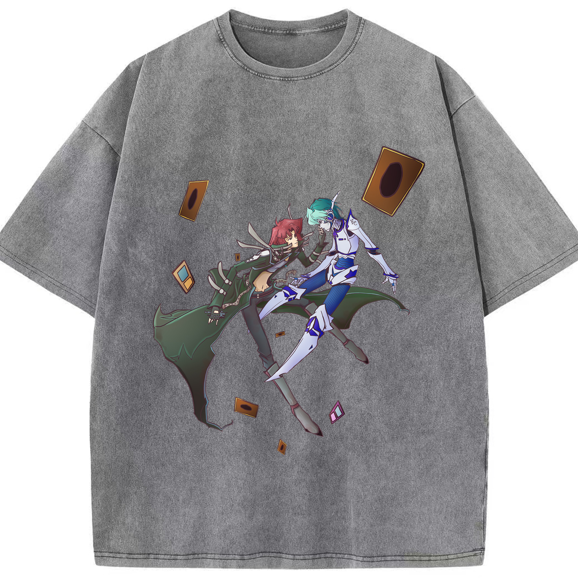 （画像用） 遊☆戯☆王 Yu-Gi-Oh! 綿100% ヴィンテージ風 半袖Tシャツ（フロントプリント）