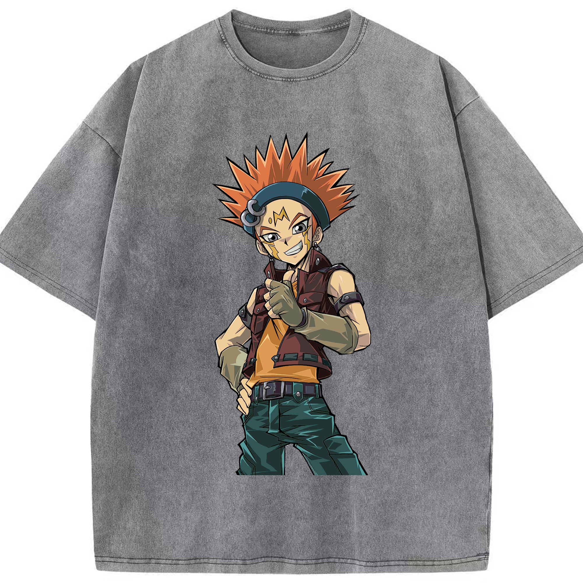 （画像用） 遊☆戯☆王 Yu-Gi-Oh! 綿100% ヴィンテージ風 半袖Tシャツ（フロントプリント）