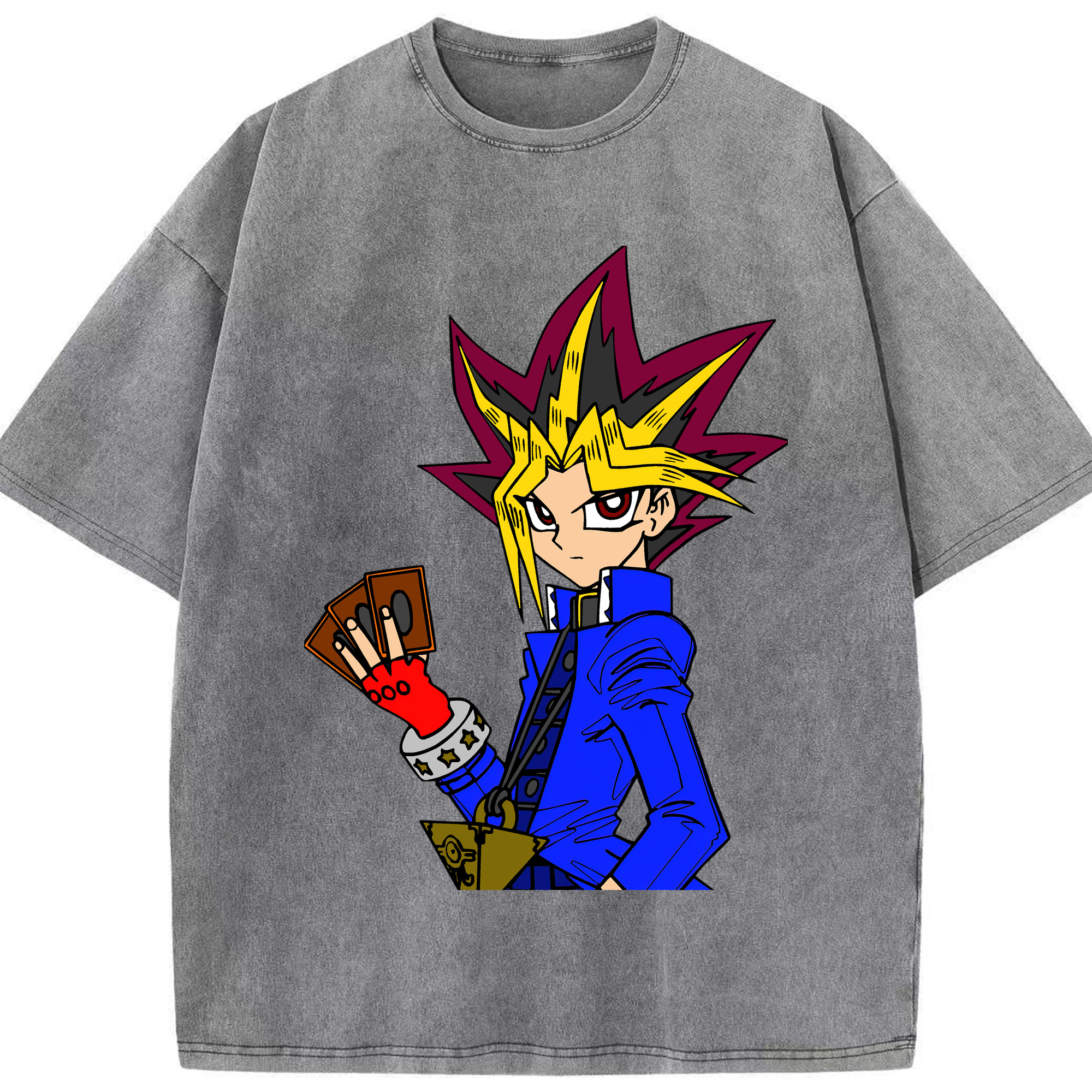 （画像用） 遊☆戯☆王 Yu-Gi-Oh! 綿100% ヴィンテージ風 半袖Tシャツ（フロントプリント）
