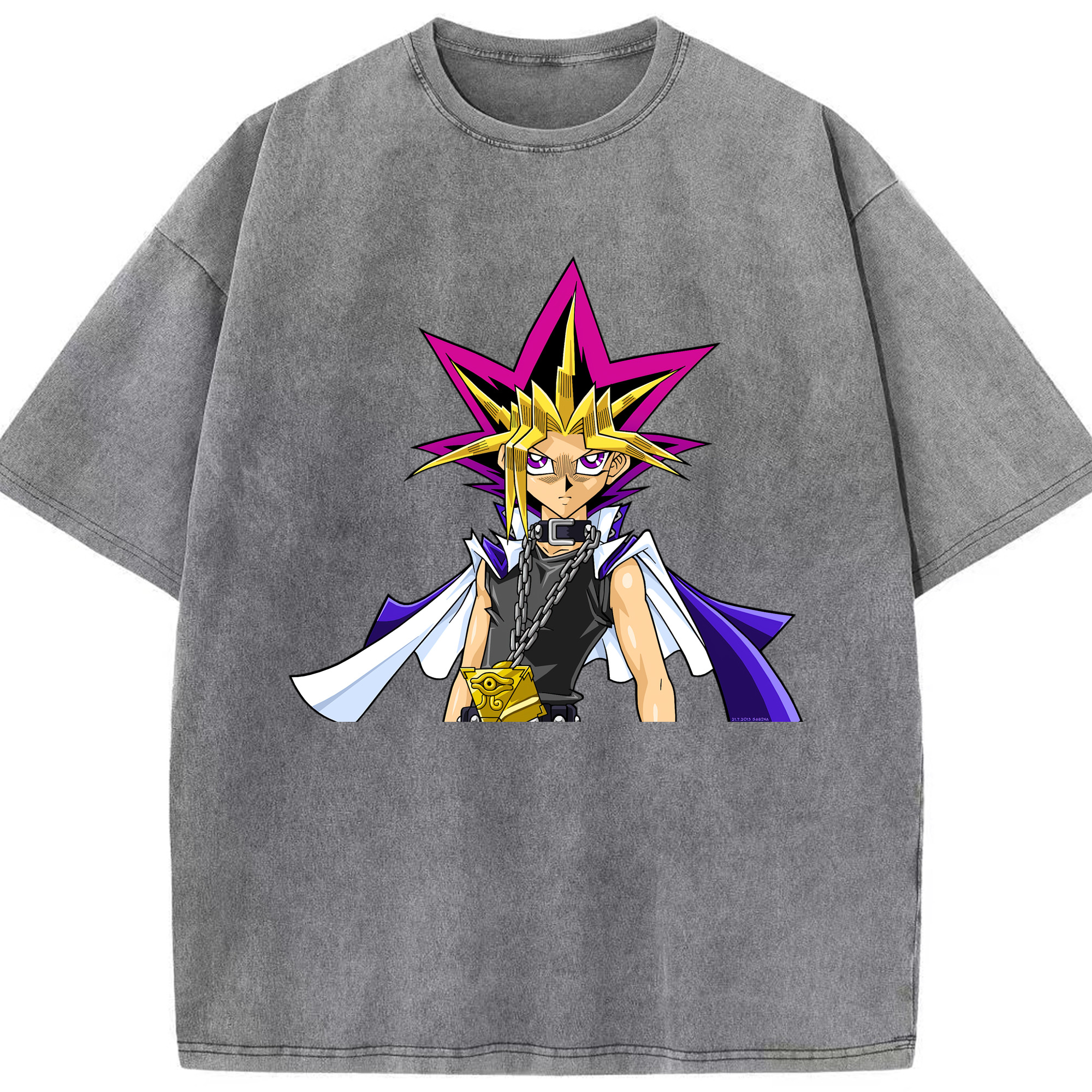 （画像用） 遊☆戯☆王 Yu-Gi-Oh! 綿100% ヴィンテージ風 半袖Tシャツ（フロントプリント）