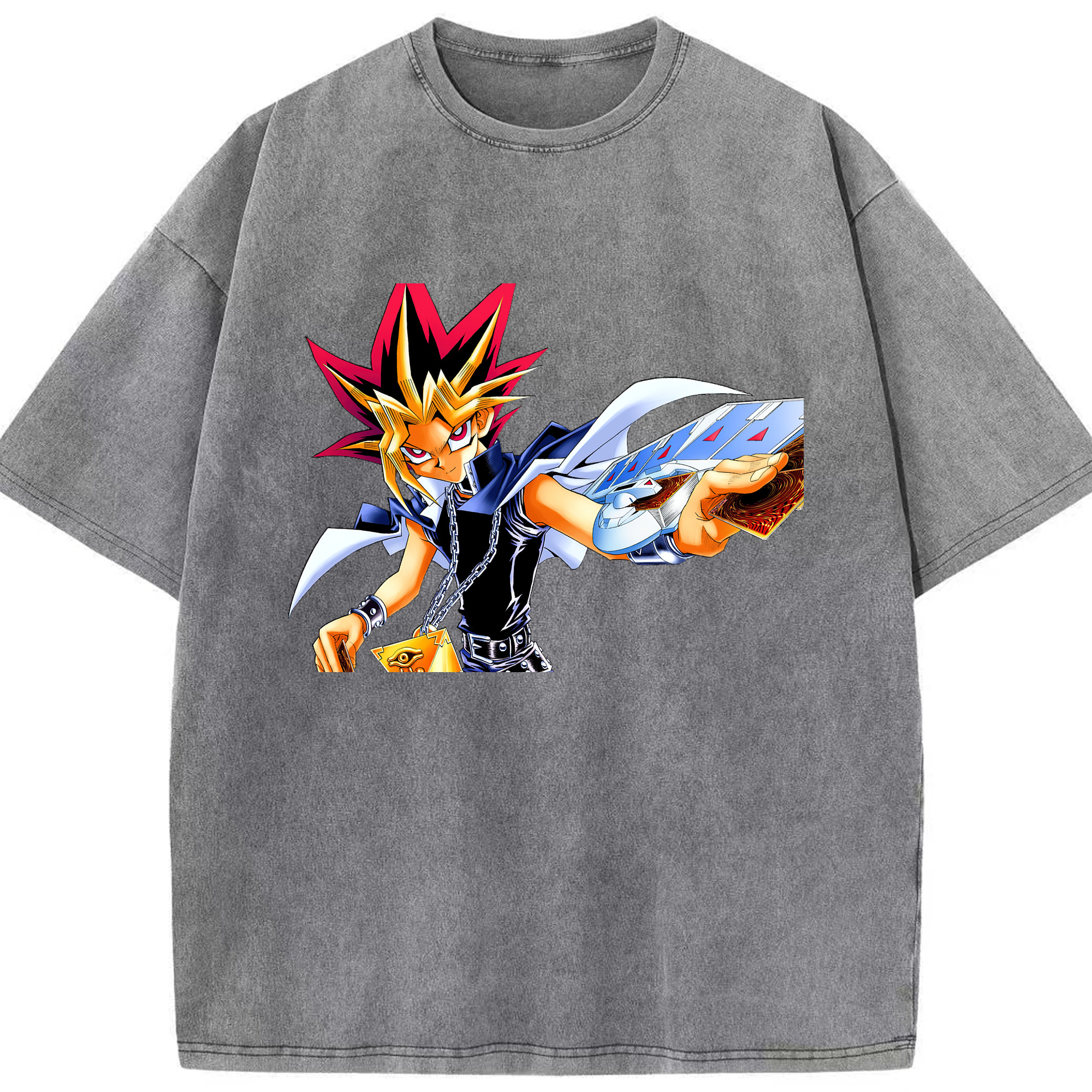 （画像用） 遊☆戯☆王 Yu-Gi-Oh! 綿100% ヴィンテージ風 半袖Tシャツ（フロントプリント）