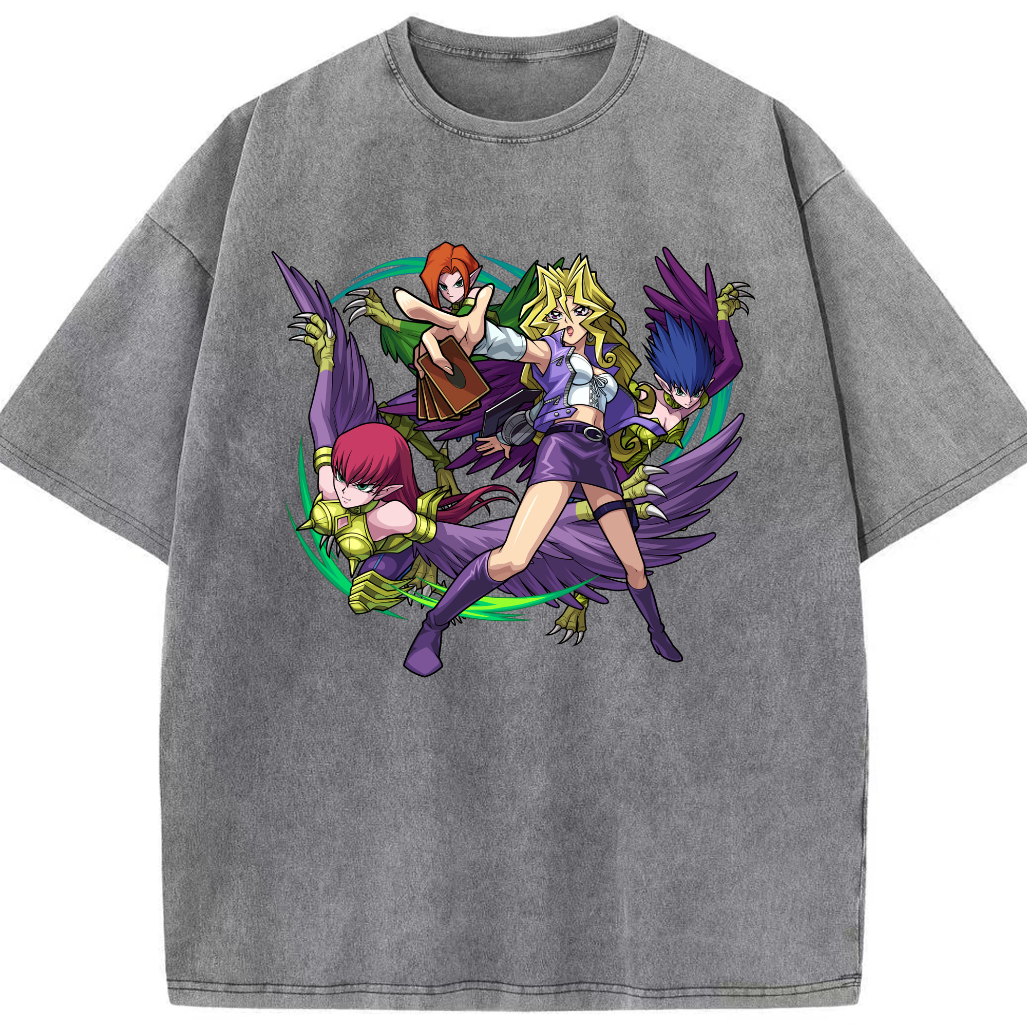 （画像用） 遊☆戯☆王 Yu-Gi-Oh! 綿100% ヴィンテージ風 半袖Tシャツ（フロントプリント）