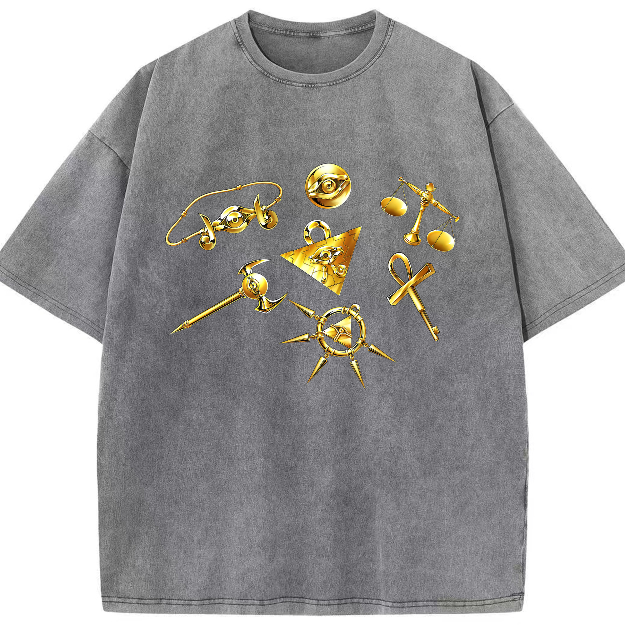 （画像用） 遊☆戯☆王 Yu-Gi-Oh! 綿100% ヴィンテージ風 半袖Tシャツ（フロントプリント）