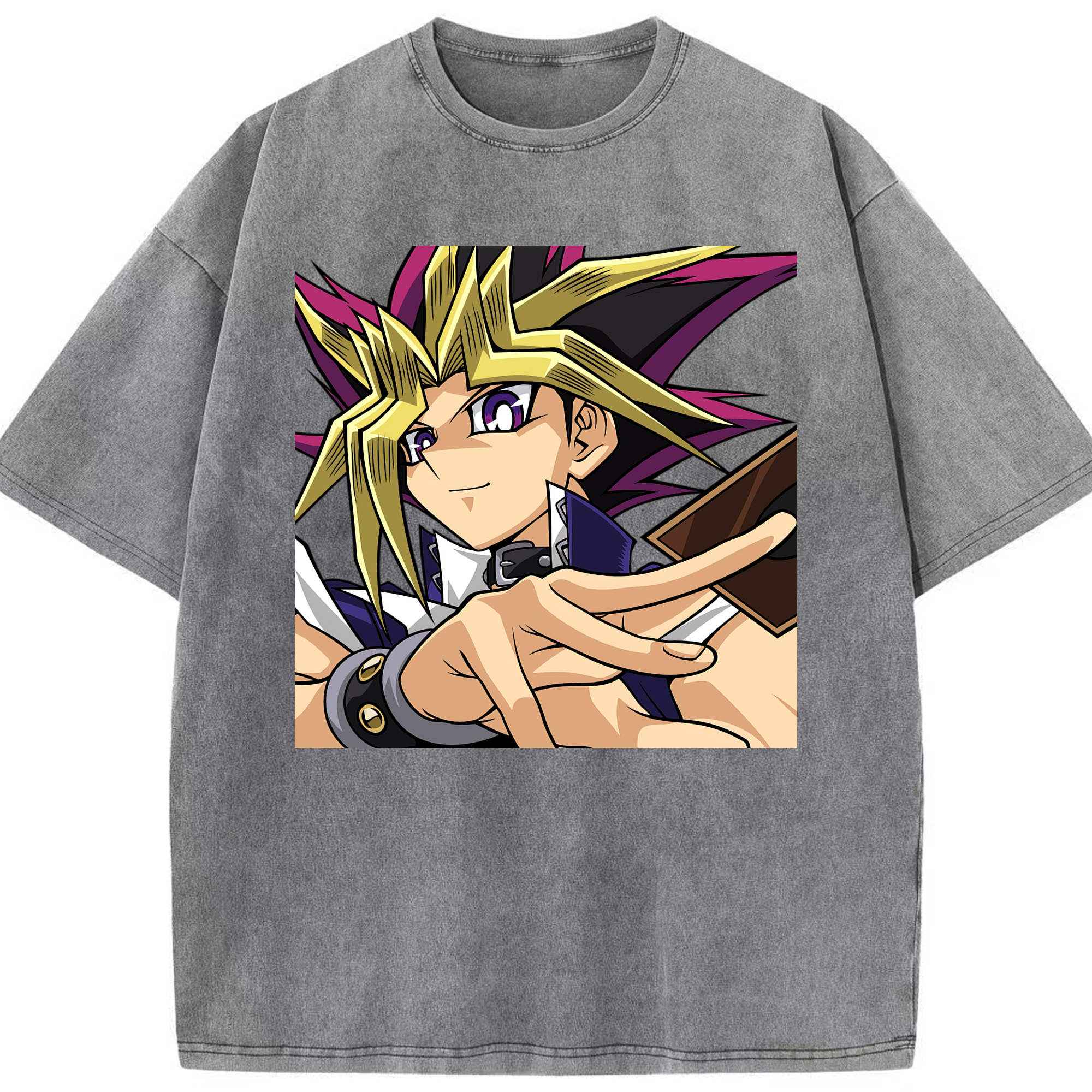 （画像用） 遊☆戯☆王 Yu-Gi-Oh! 綿100% ヴィンテージ風 半袖Tシャツ（フロントプリント）