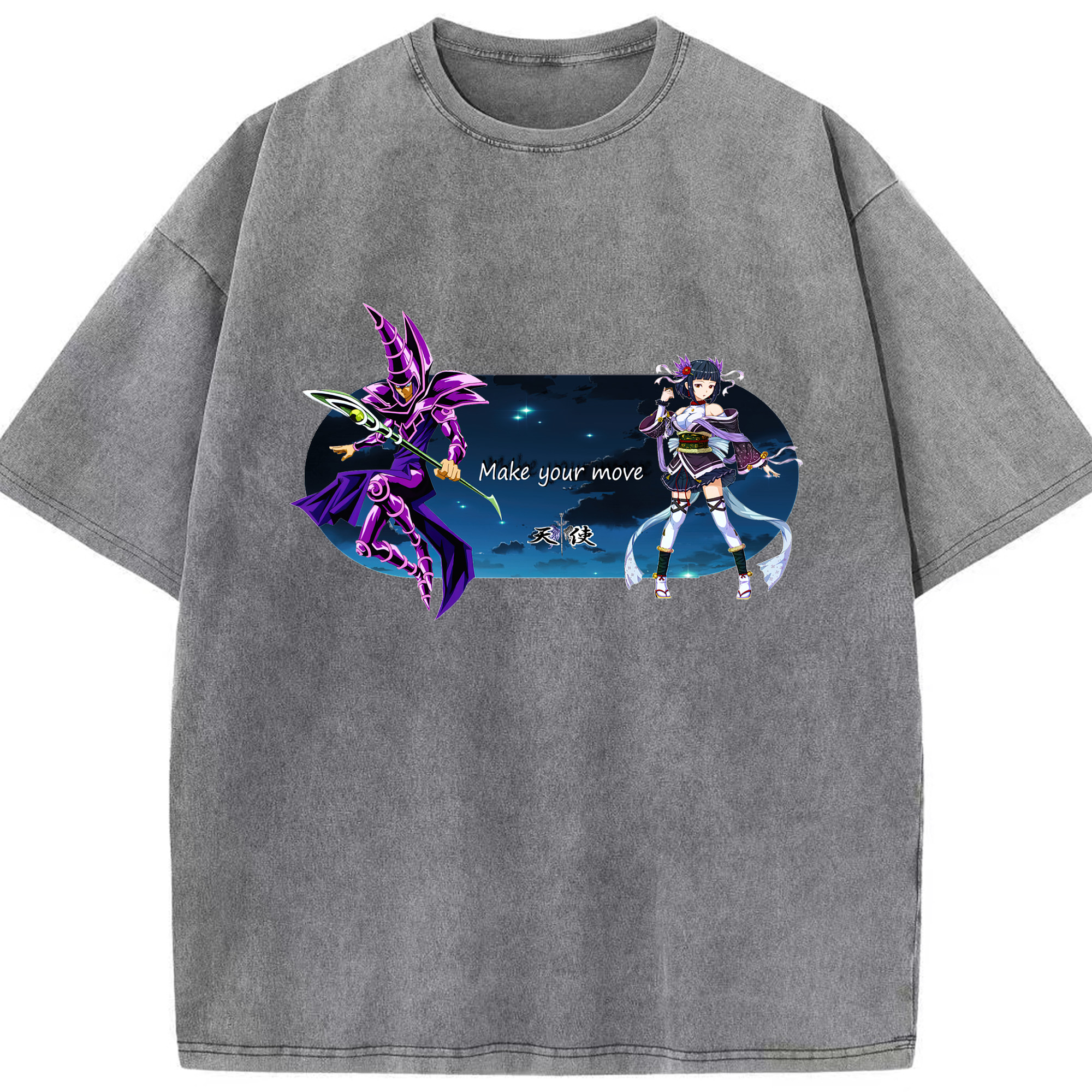 （画像用） 遊☆戯☆王 Yu-Gi-Oh! 綿100% ヴィンテージ風 半袖Tシャツ（フロントプリント）
