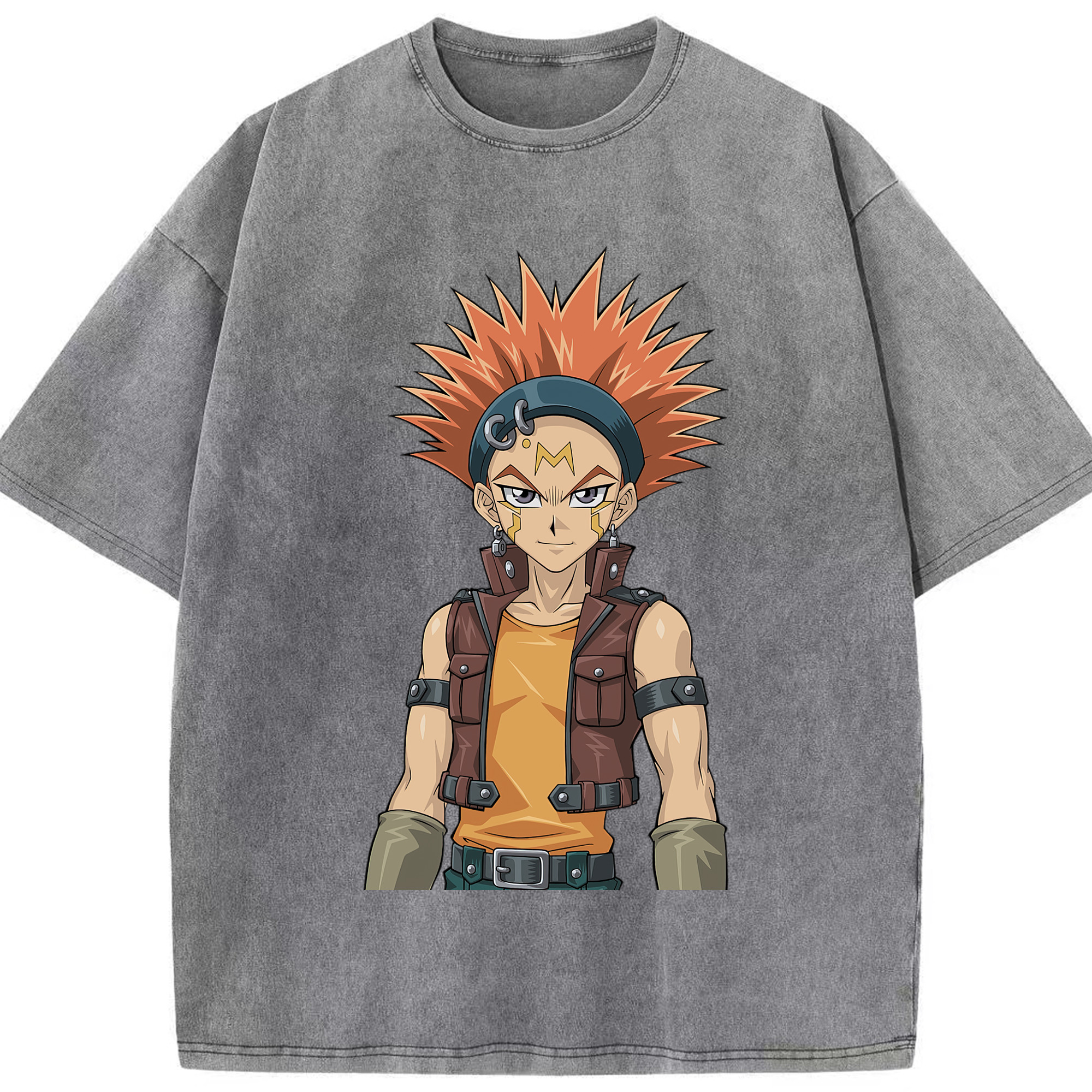 （画像用） 遊☆戯☆王 Yu-Gi-Oh! 綿100% ヴィンテージ風 半袖Tシャツ（フロントプリント）
