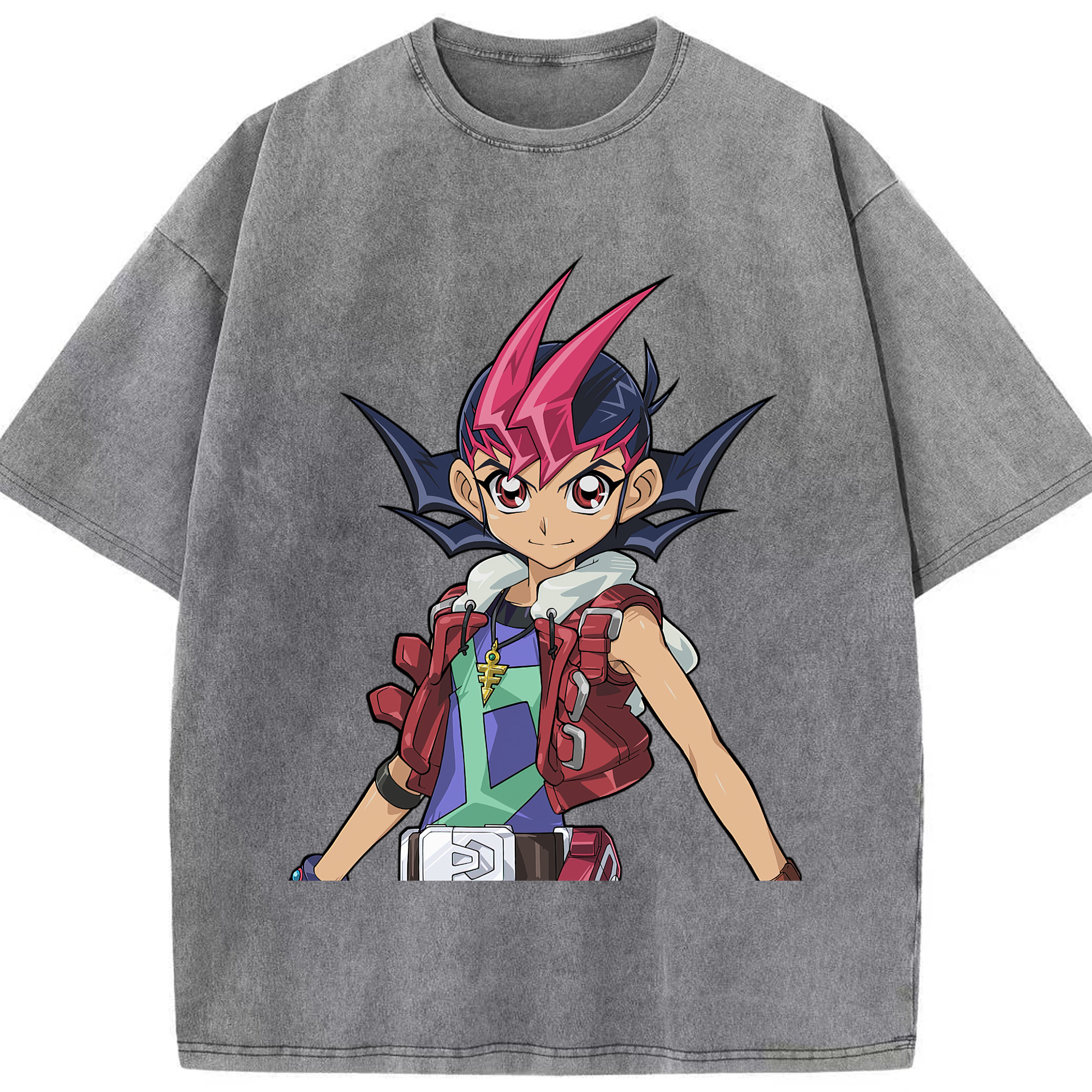 （画像用） 遊☆戯☆王 Yu-Gi-Oh! 綿100% ヴィンテージ風 半袖Tシャツ（フロントプリント）