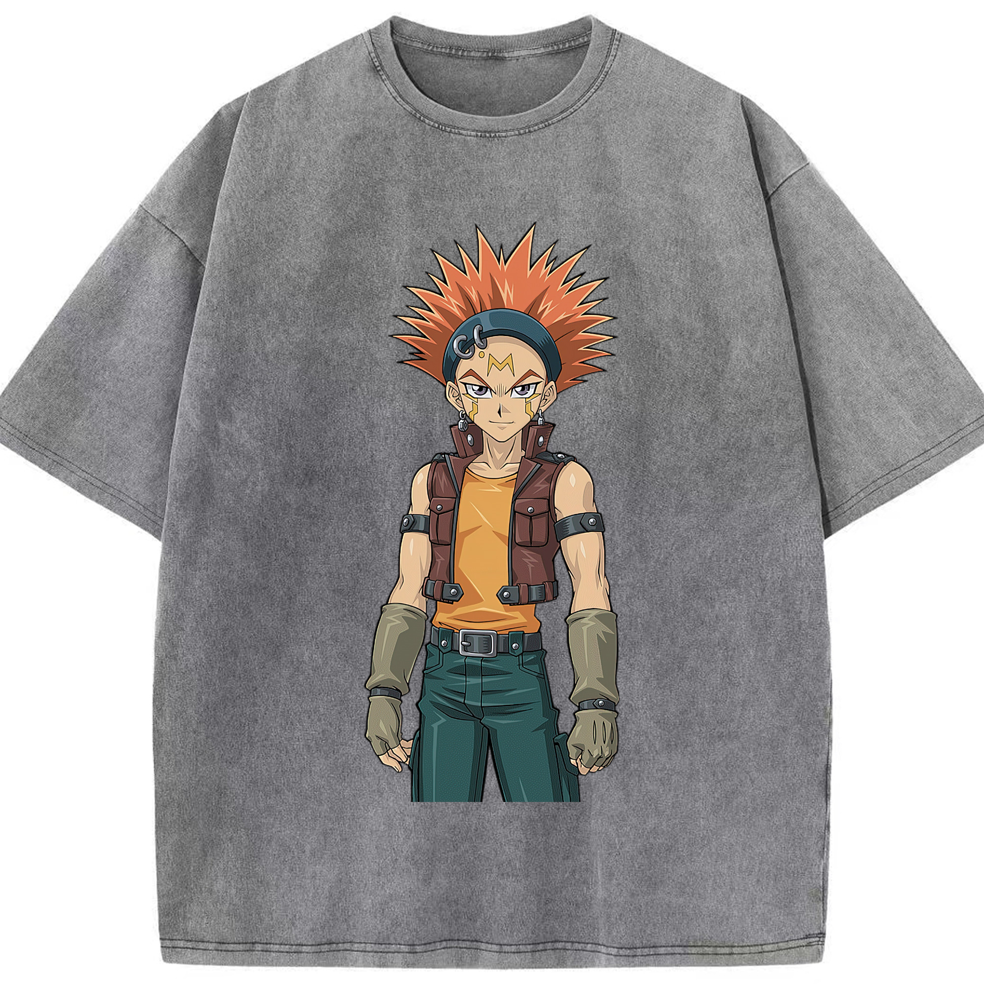 （画像用） 遊☆戯☆王 Yu-Gi-Oh! 綿100% ヴィンテージ風 半袖Tシャツ（フロントプリント）