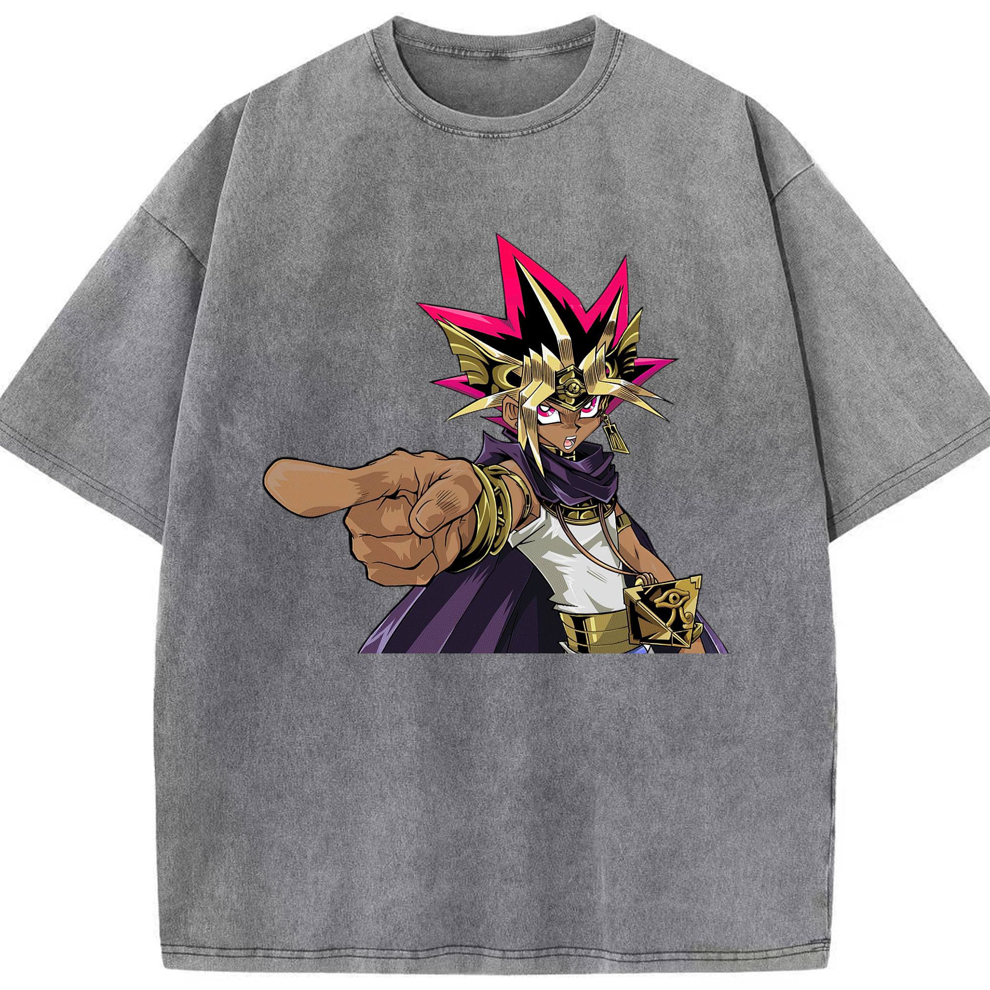 （画像用） 遊☆戯☆王 Yu-Gi-Oh! 綿100% ヴィンテージ風 半袖Tシャツ（フロントプリント）