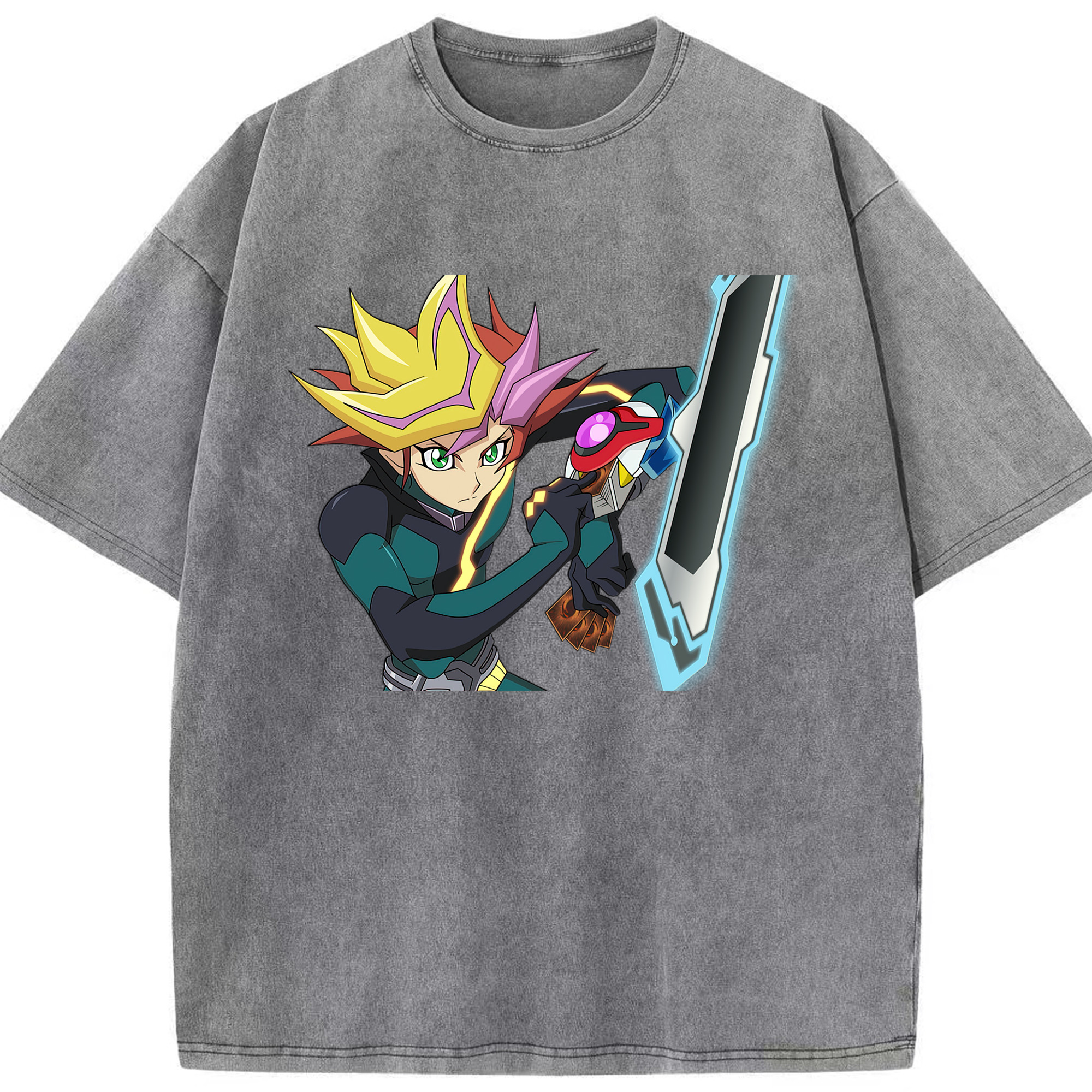 （画像用） 遊☆戯☆王 Yu-Gi-Oh! 綿100% ヴィンテージ風 半袖Tシャツ（フロントプリント）