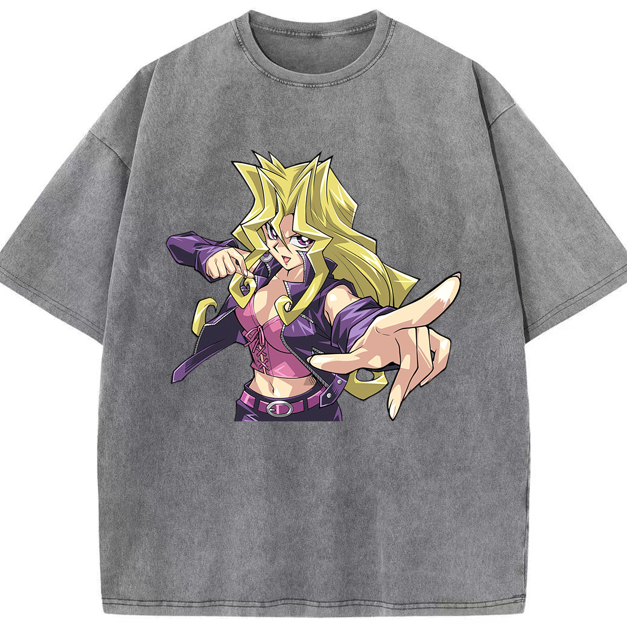 （画像用） 遊☆戯☆王 Yu-Gi-Oh! 綿100% ヴィンテージ風 半袖Tシャツ（フロントプリント）