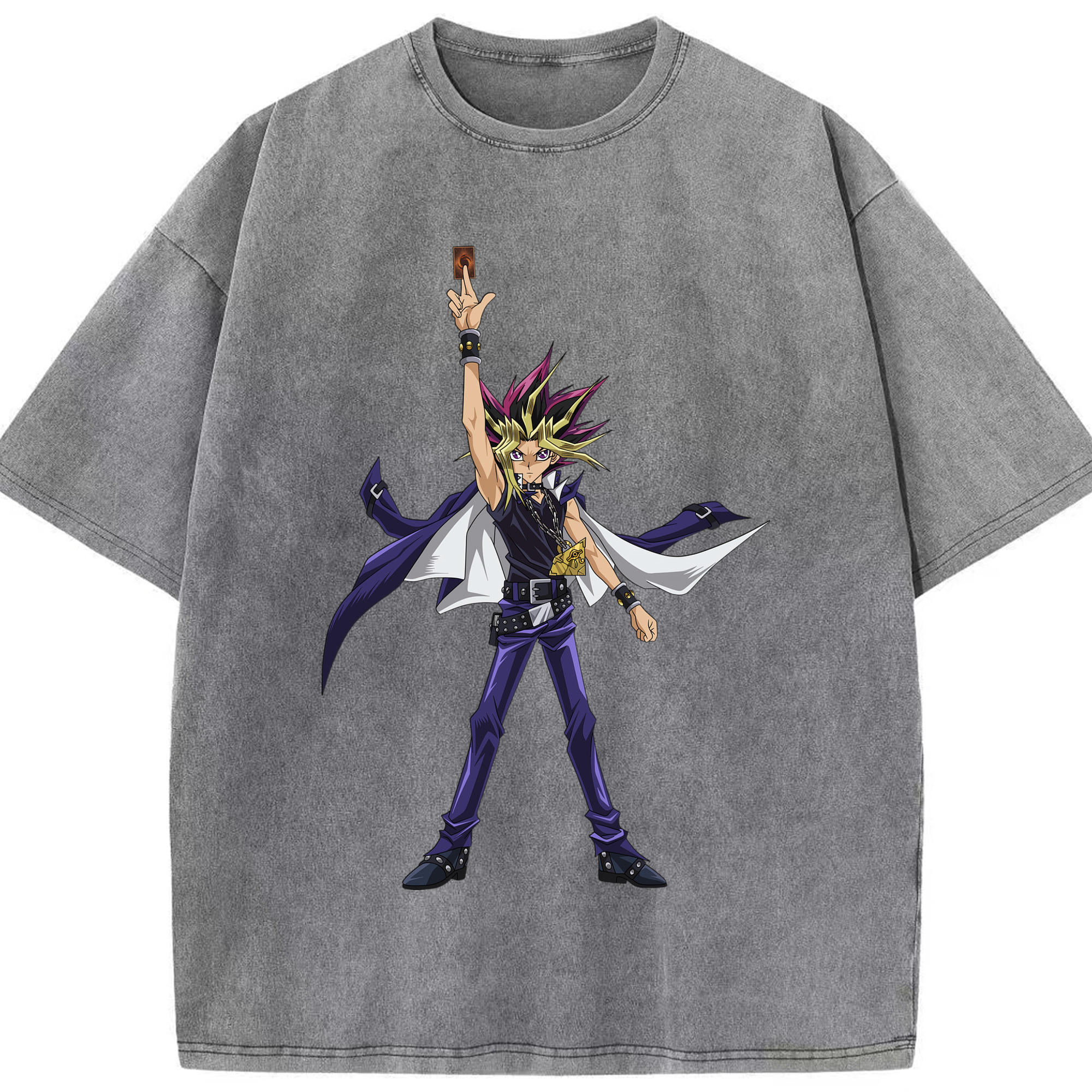 （画像用） 遊☆戯☆王 Yu-Gi-Oh! 綿100% ヴィンテージ風 半袖Tシャツ（フロントプリント）