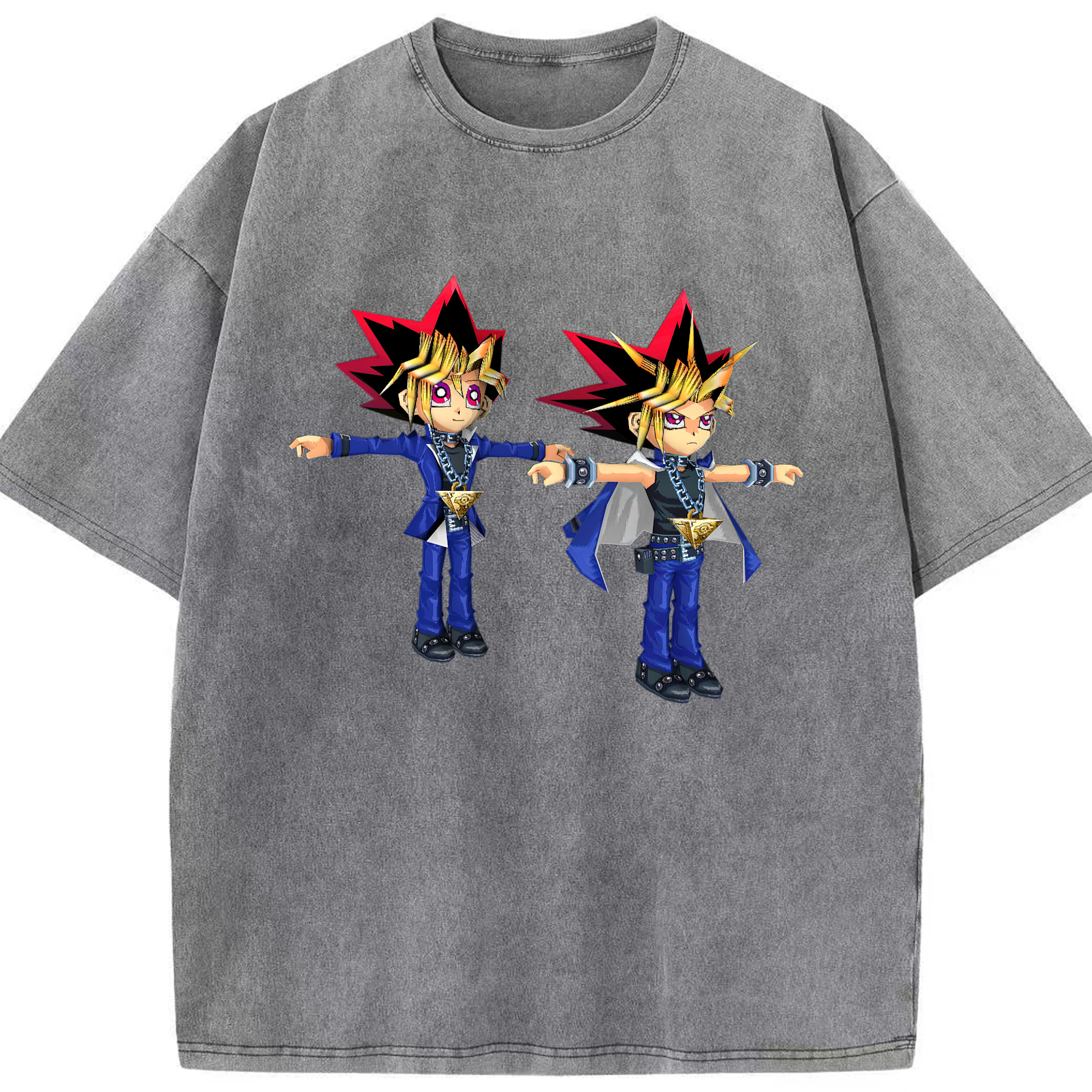 （画像用） 遊☆戯☆王 Yu-Gi-Oh! 綿100% ヴィンテージ風 半袖Tシャツ（フロントプリント）