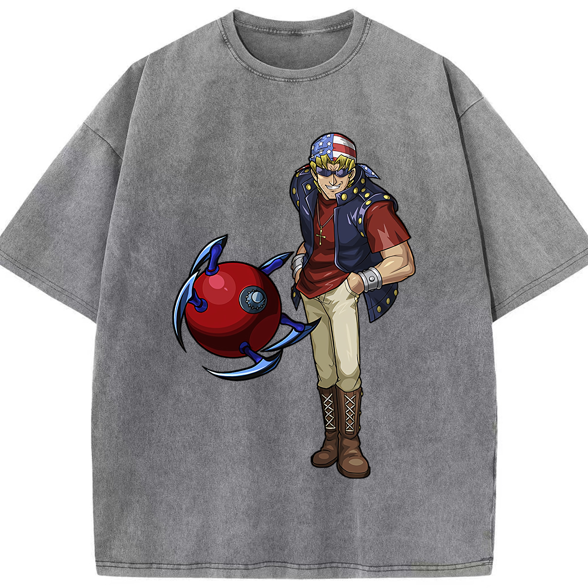 （画像用） 遊☆戯☆王 Yu-Gi-Oh! 綿100% ヴィンテージ風 半袖Tシャツ（フロントプリント）