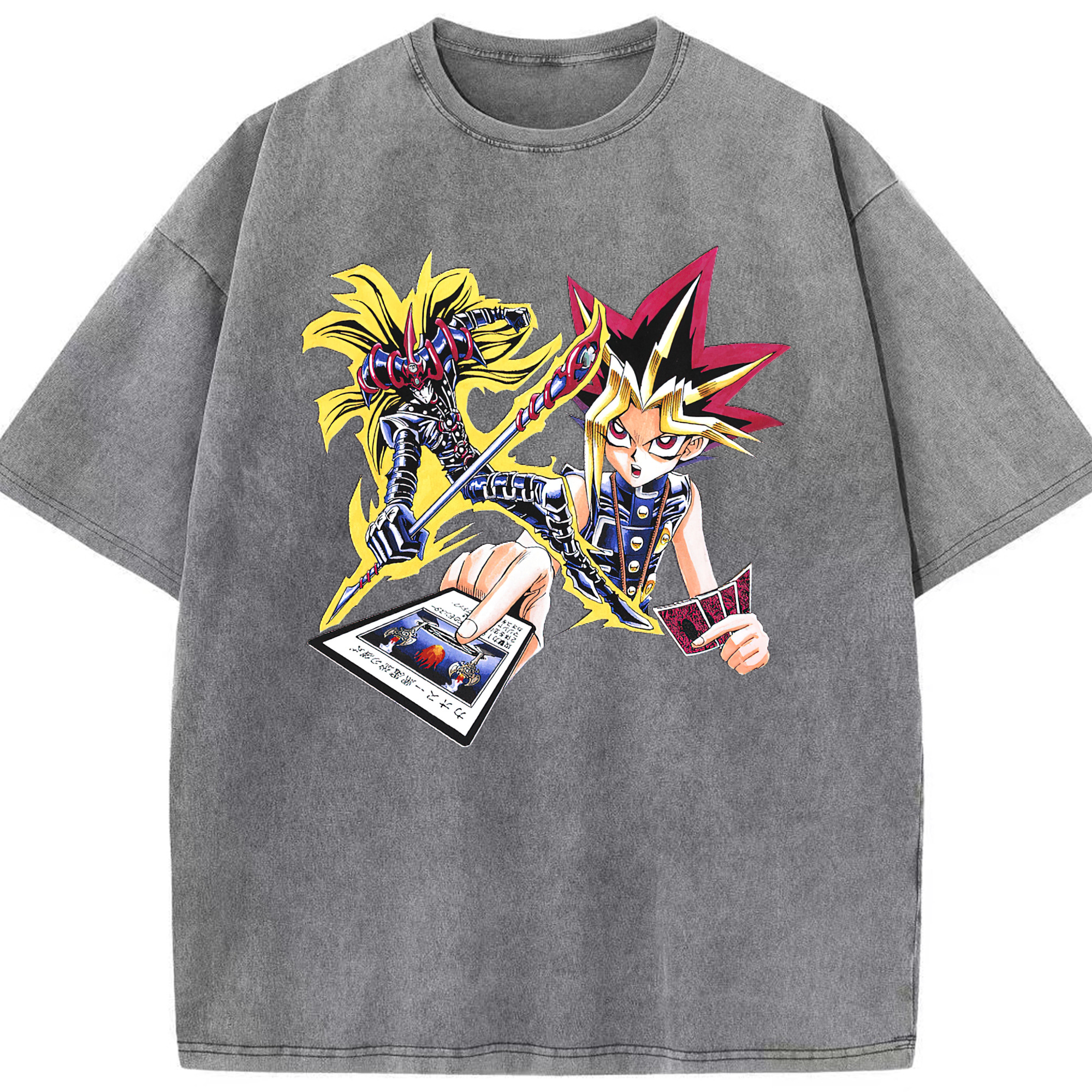 （画像用） 遊☆戯☆王 Yu-Gi-Oh! 綿100% ヴィンテージ風 半袖Tシャツ（フロントプリント）